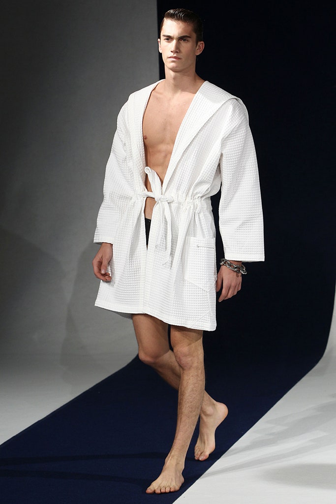 white cotton relaxed robe