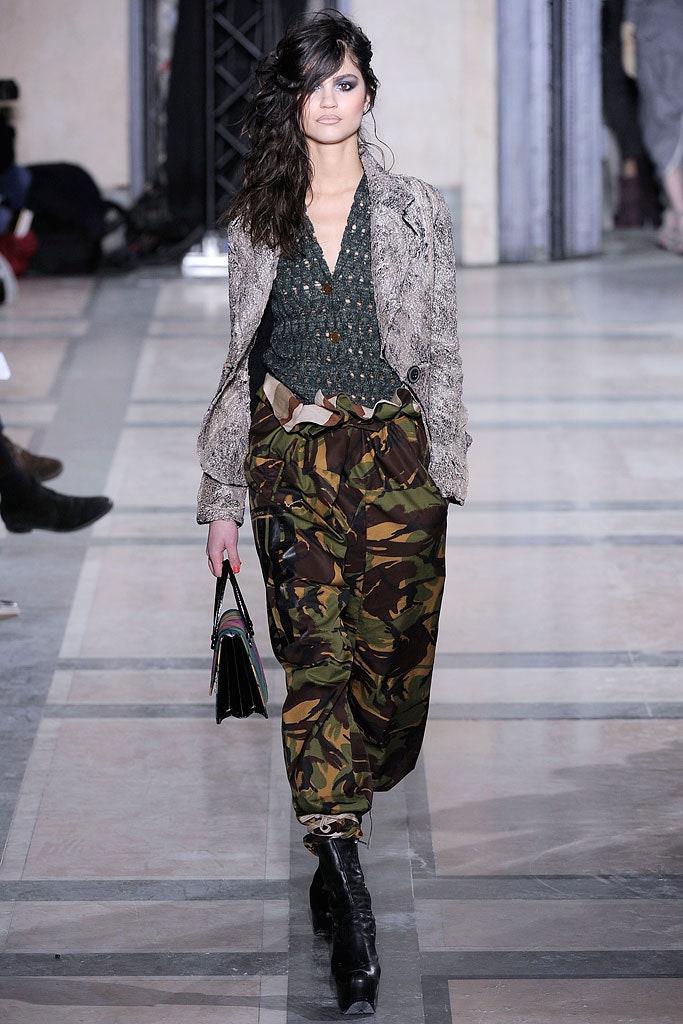 gray tweed blazer with cargo pants