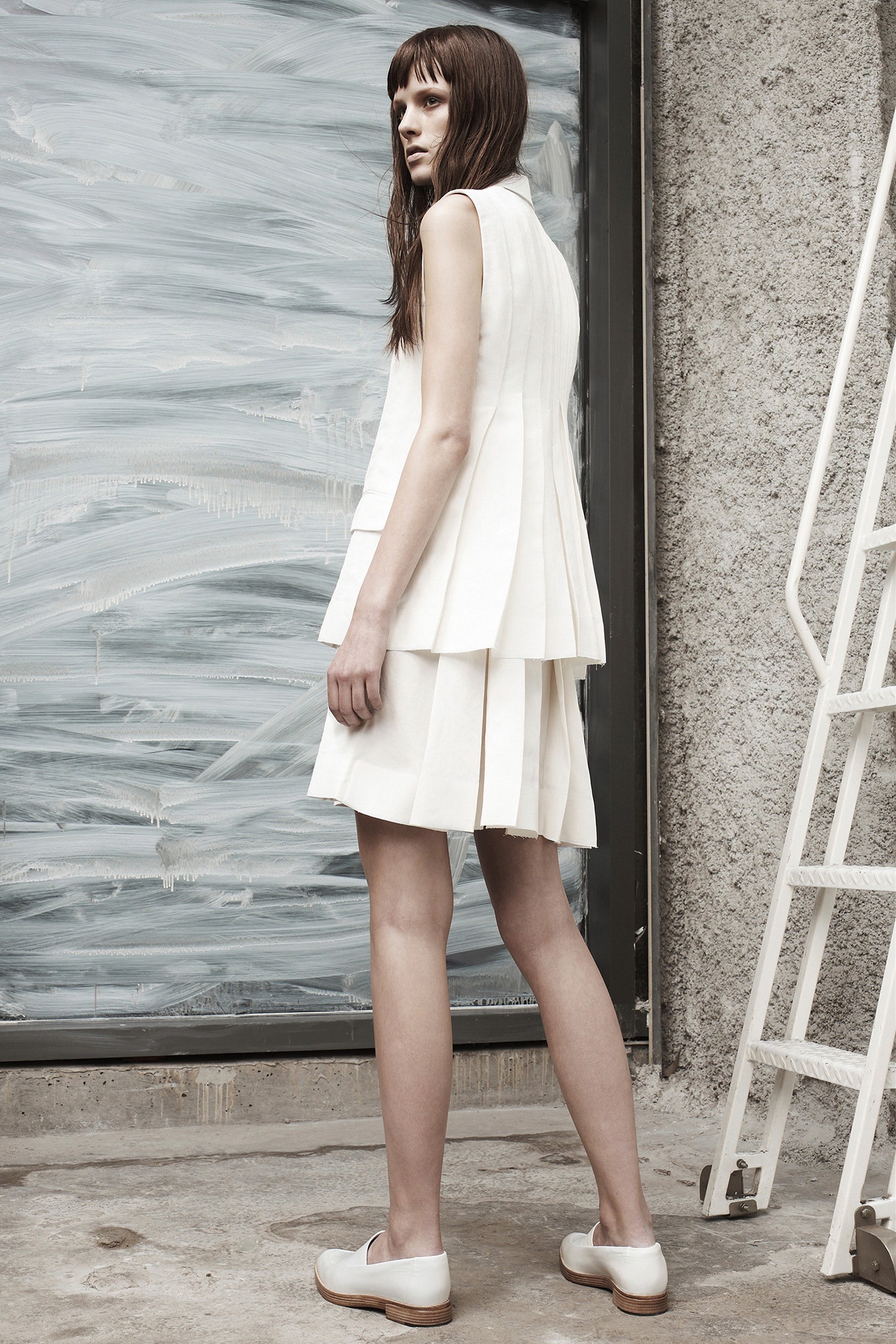 white tiered mini dress