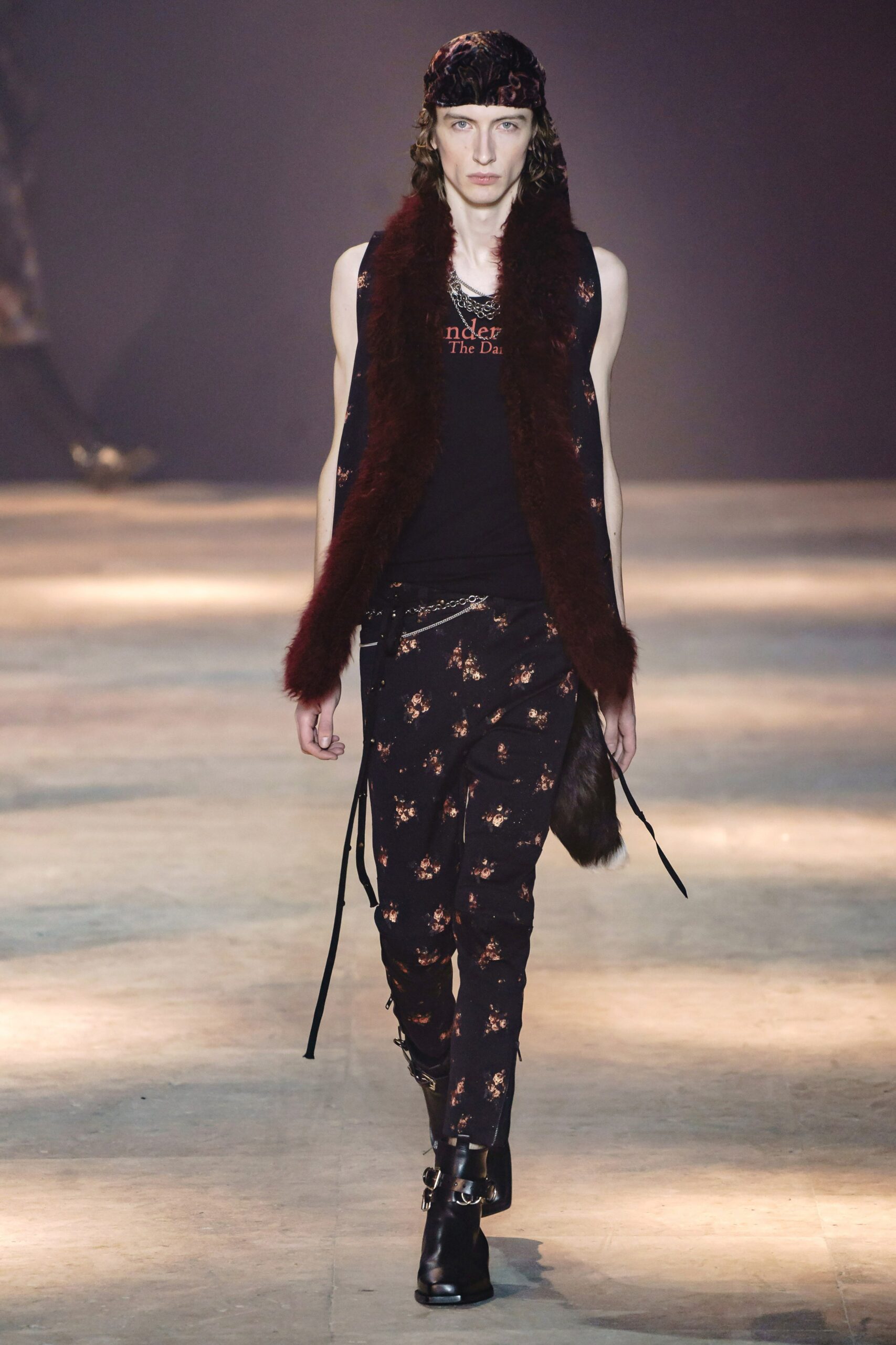 brown faux-fur relaxed vest