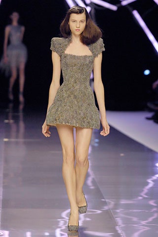 fitted gray silk mini dress
