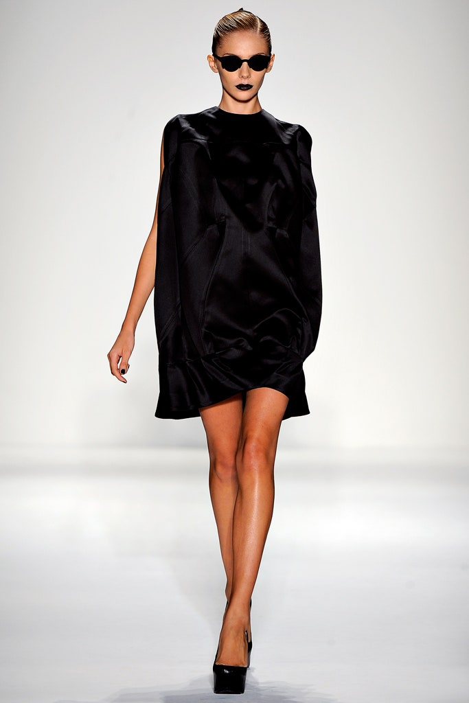 black silk oversized dress