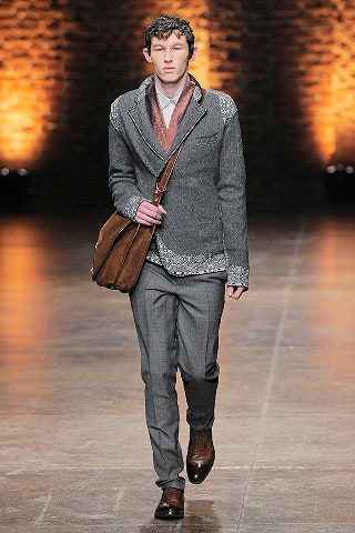 gray wool jacket with tailored pants