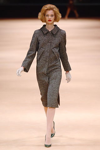 fitted gray tweed dress