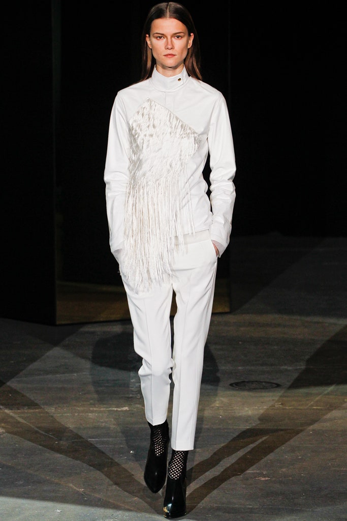 white fitted shirt and pants