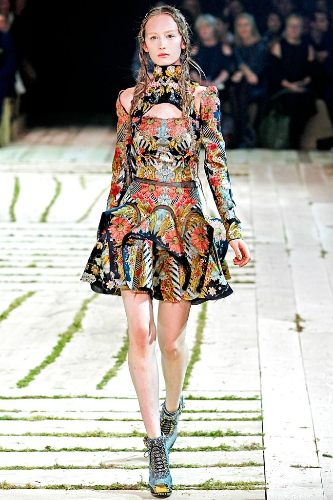 multi-colored embroidered mini dress