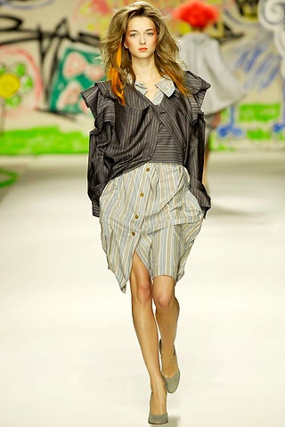 multi cotton asymmetric fitted buttoned mini skirt