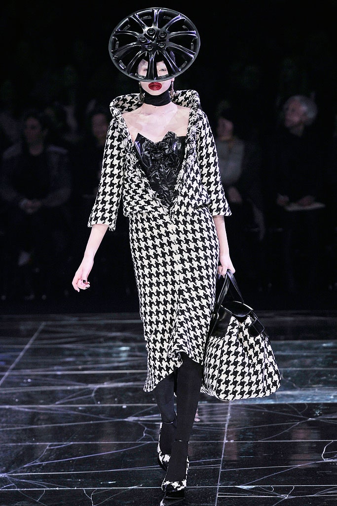 black and white checked midi dress