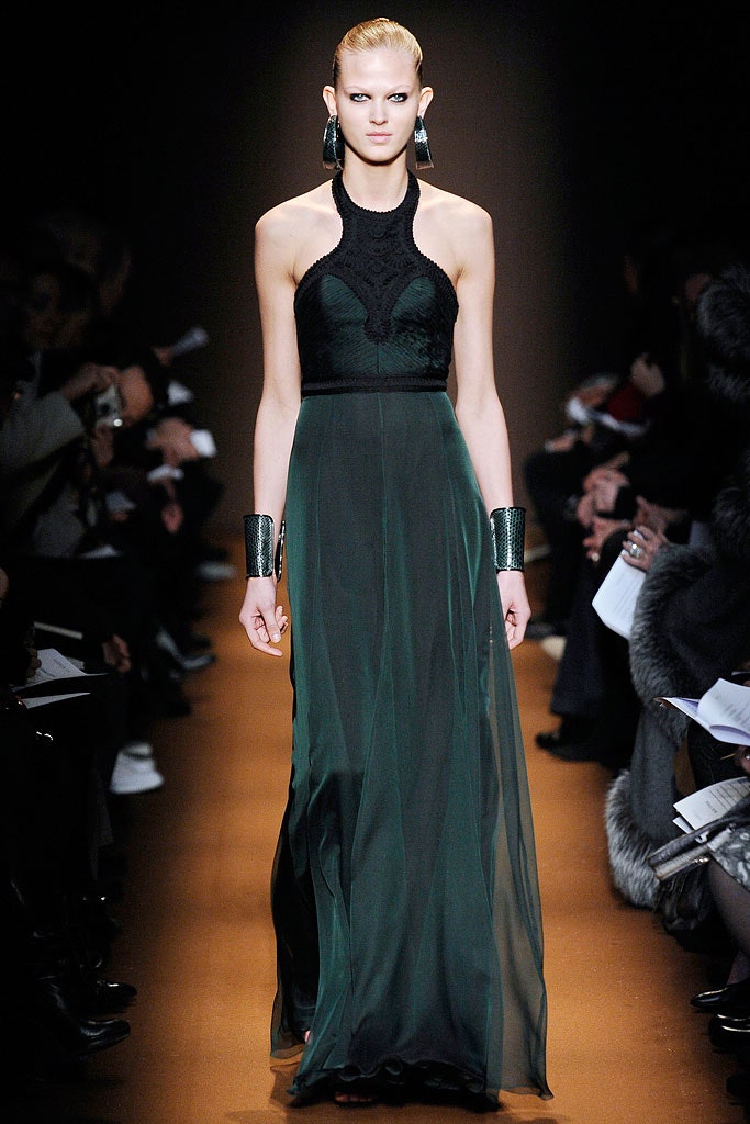 black and green halter gown