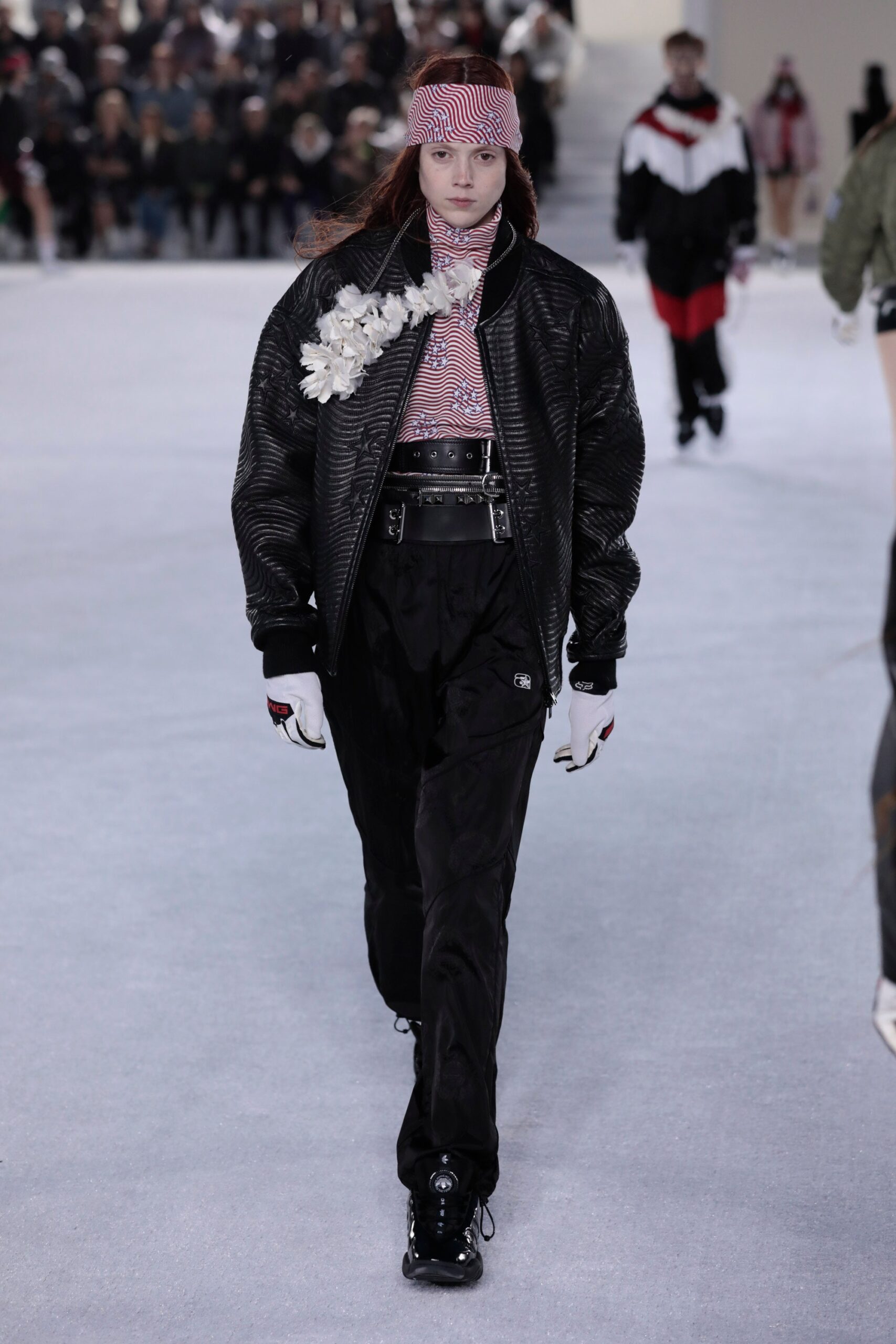 oversized black leather jacket