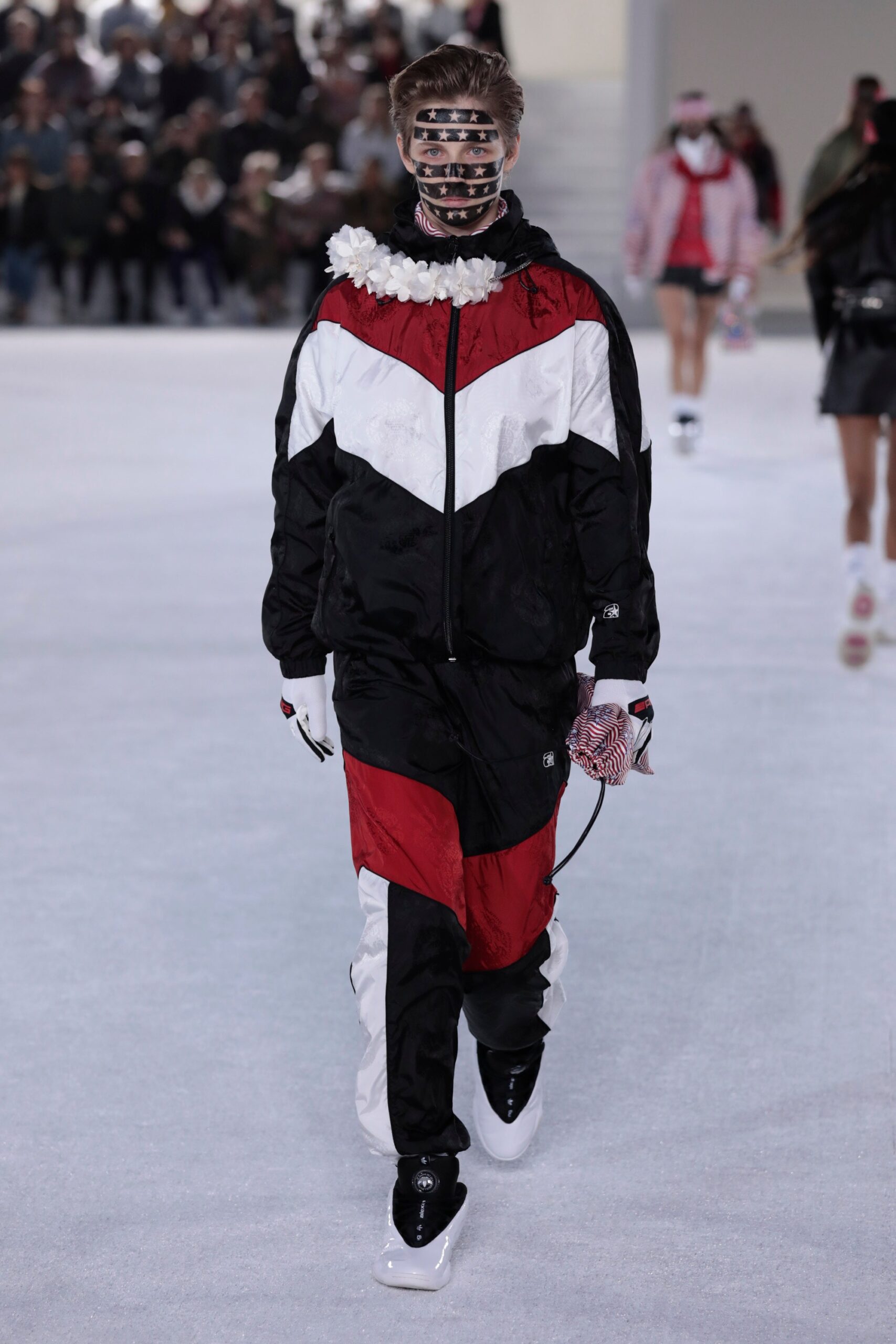color-blocked jacket and pants