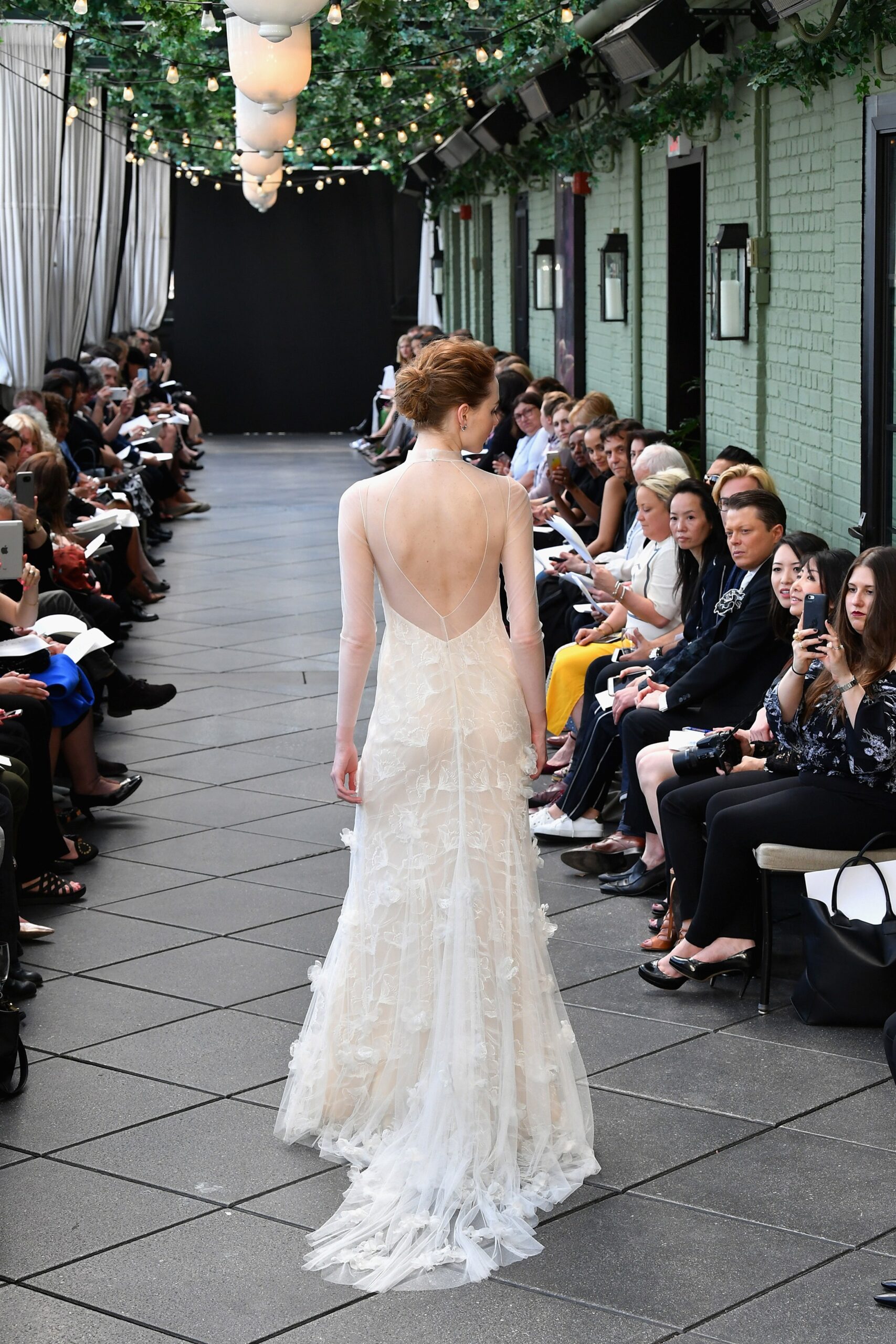 white silk backless gown