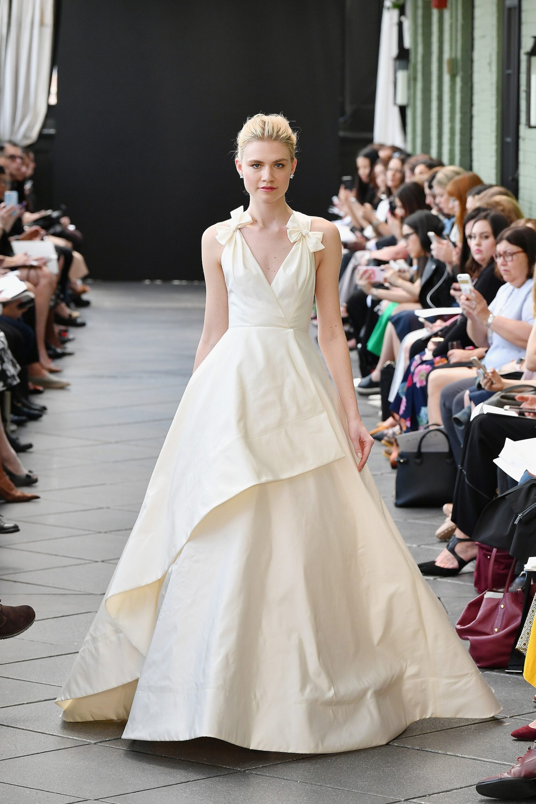 ivory silk sleeveless gown