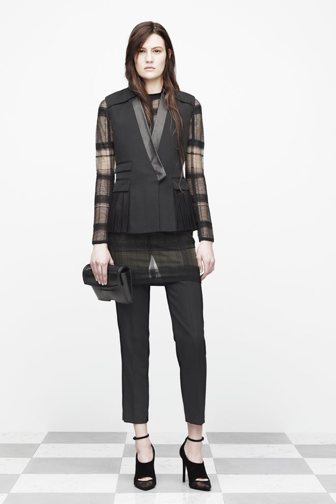 black fitted blazer and pants