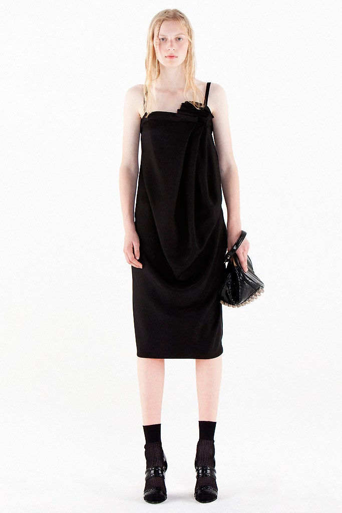 black silk sleeveless dress