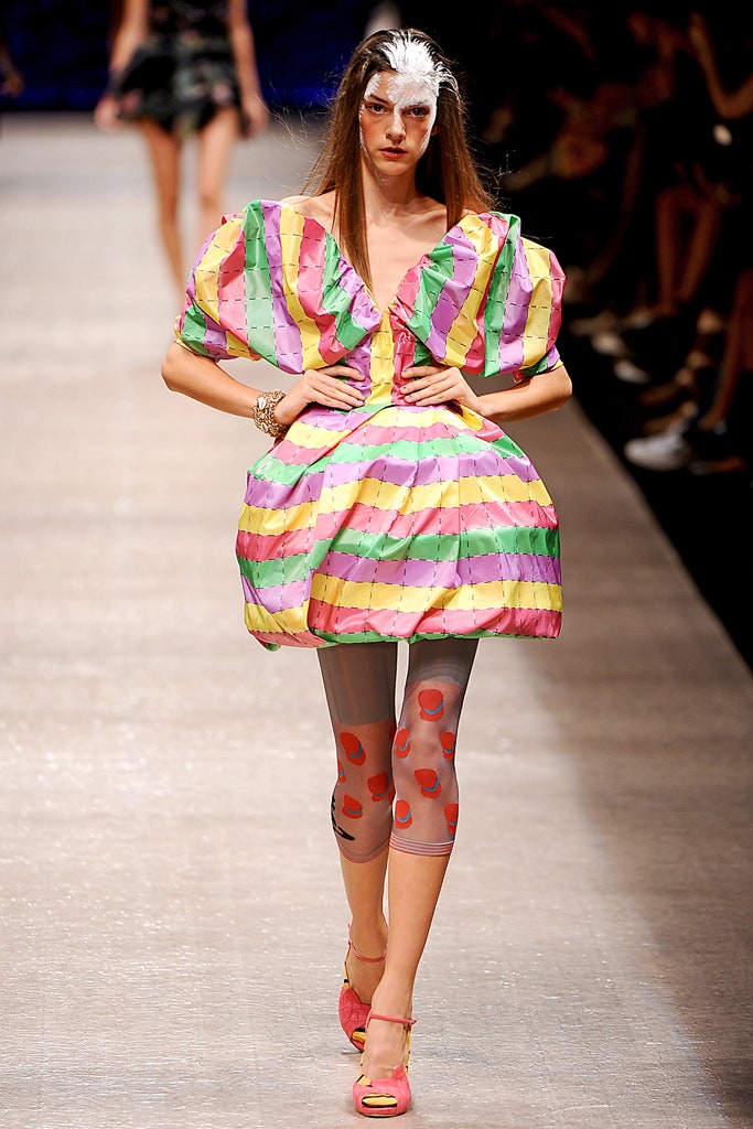 colorful pleated mini dress