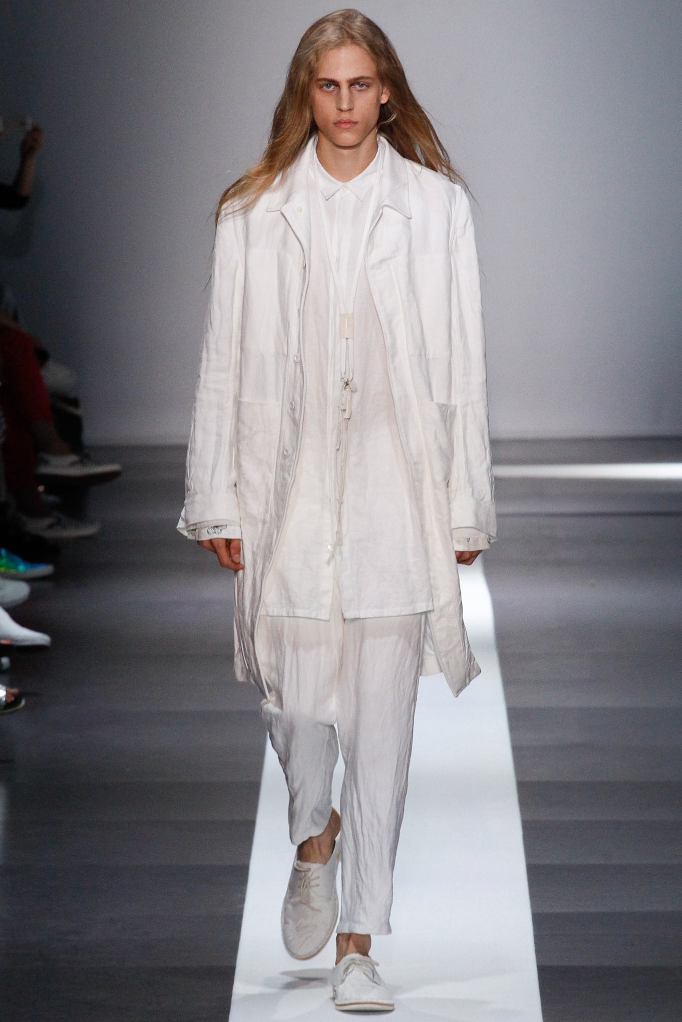 white relaxed coat and pants