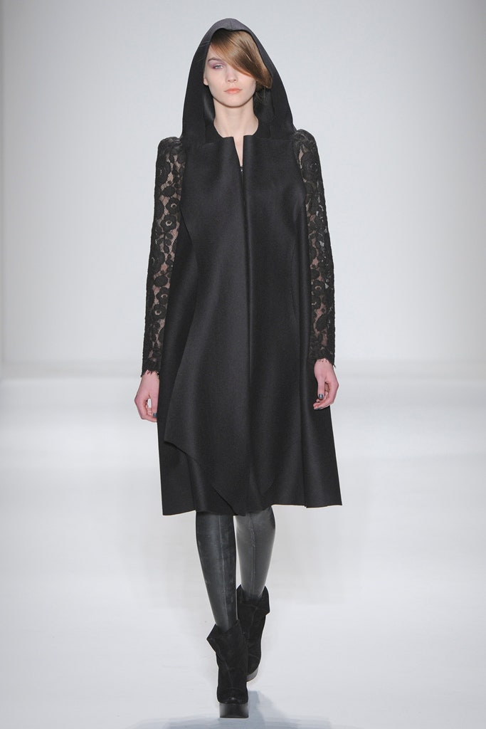 black wool cape with leather pants
