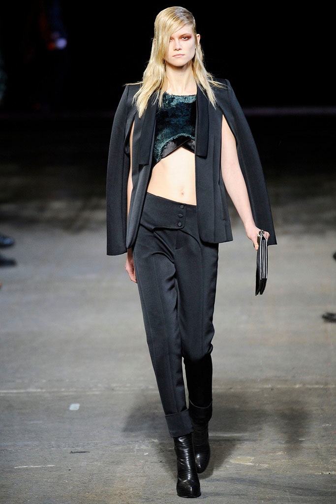 black blazer and fitted top