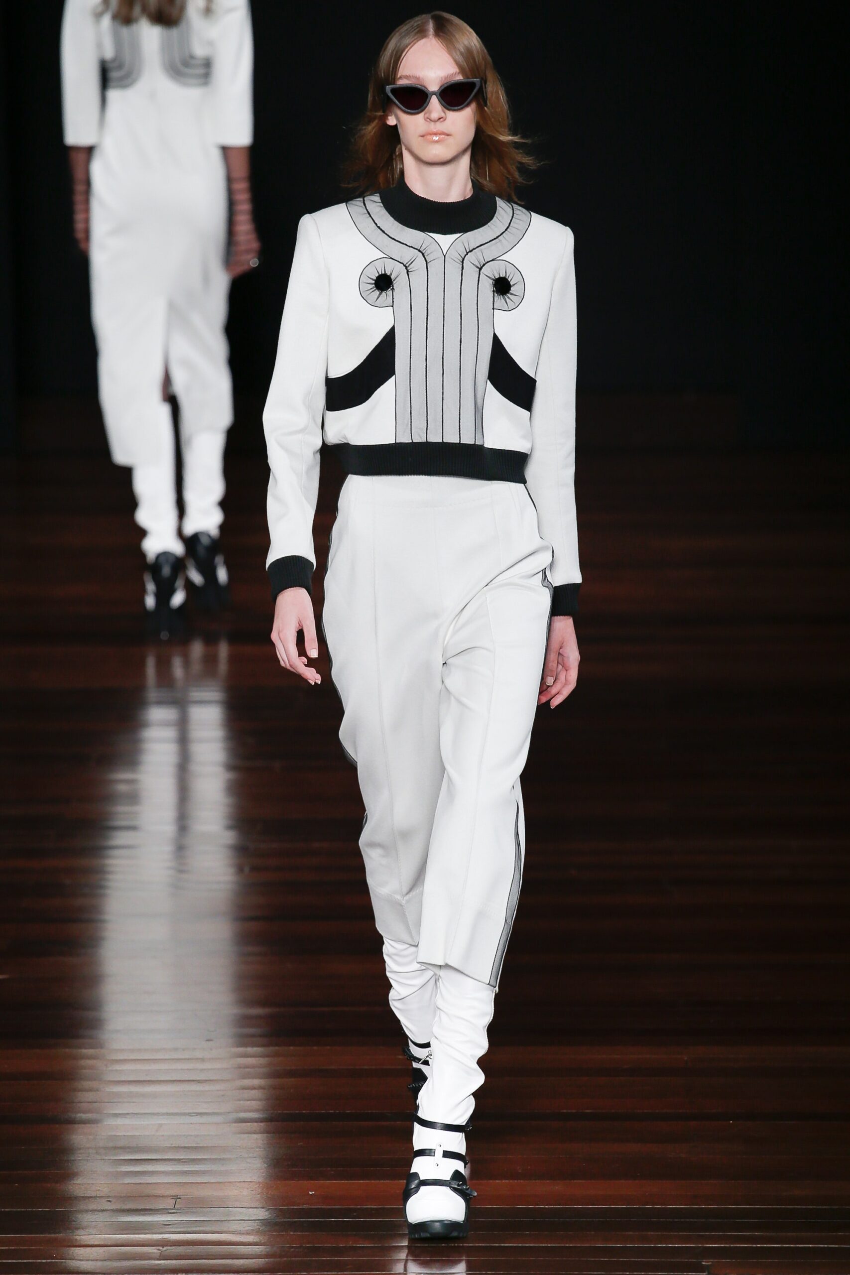 white fitted jacket and pants