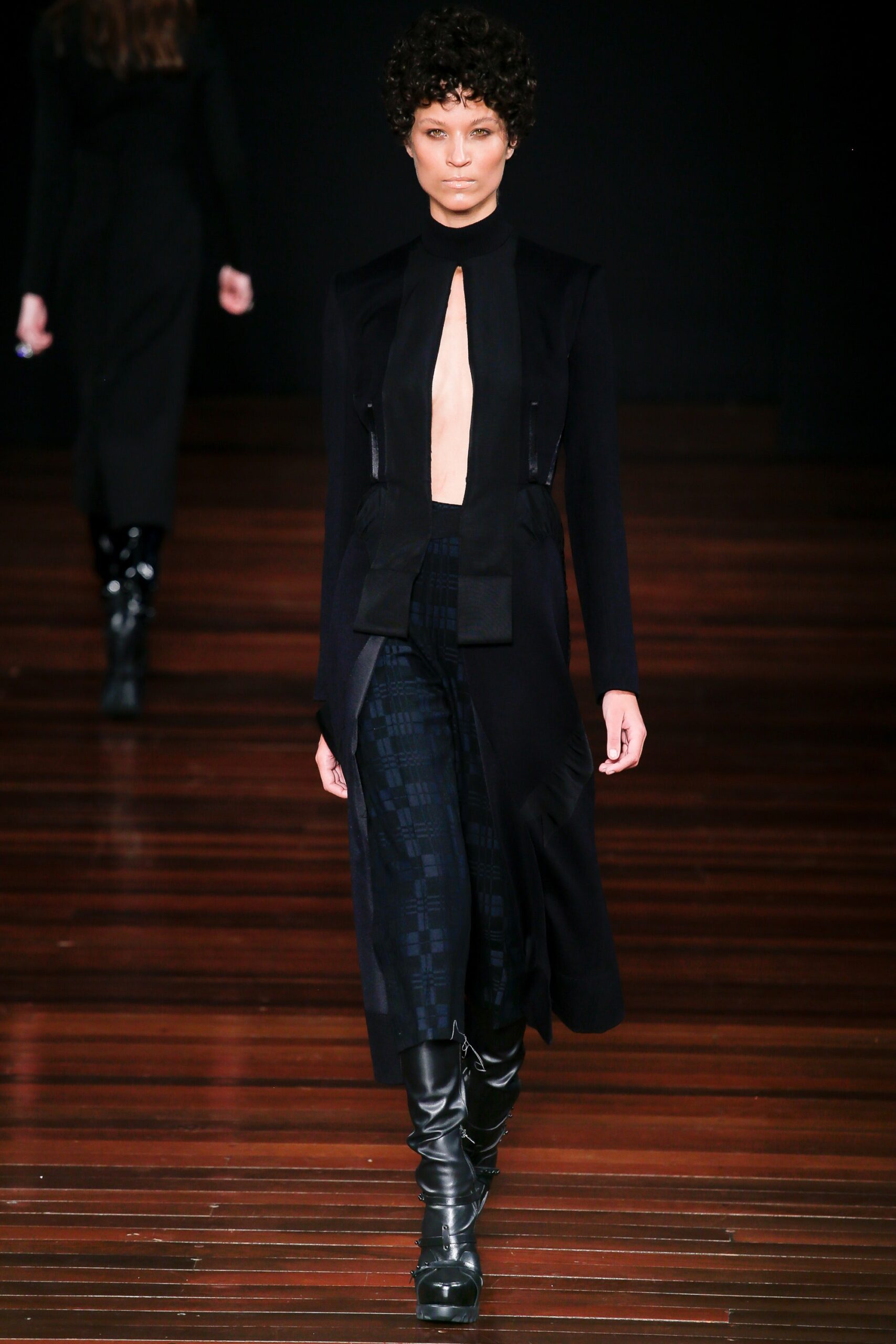 black silk fitted dress