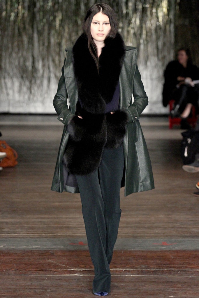 black green leather coat and pants