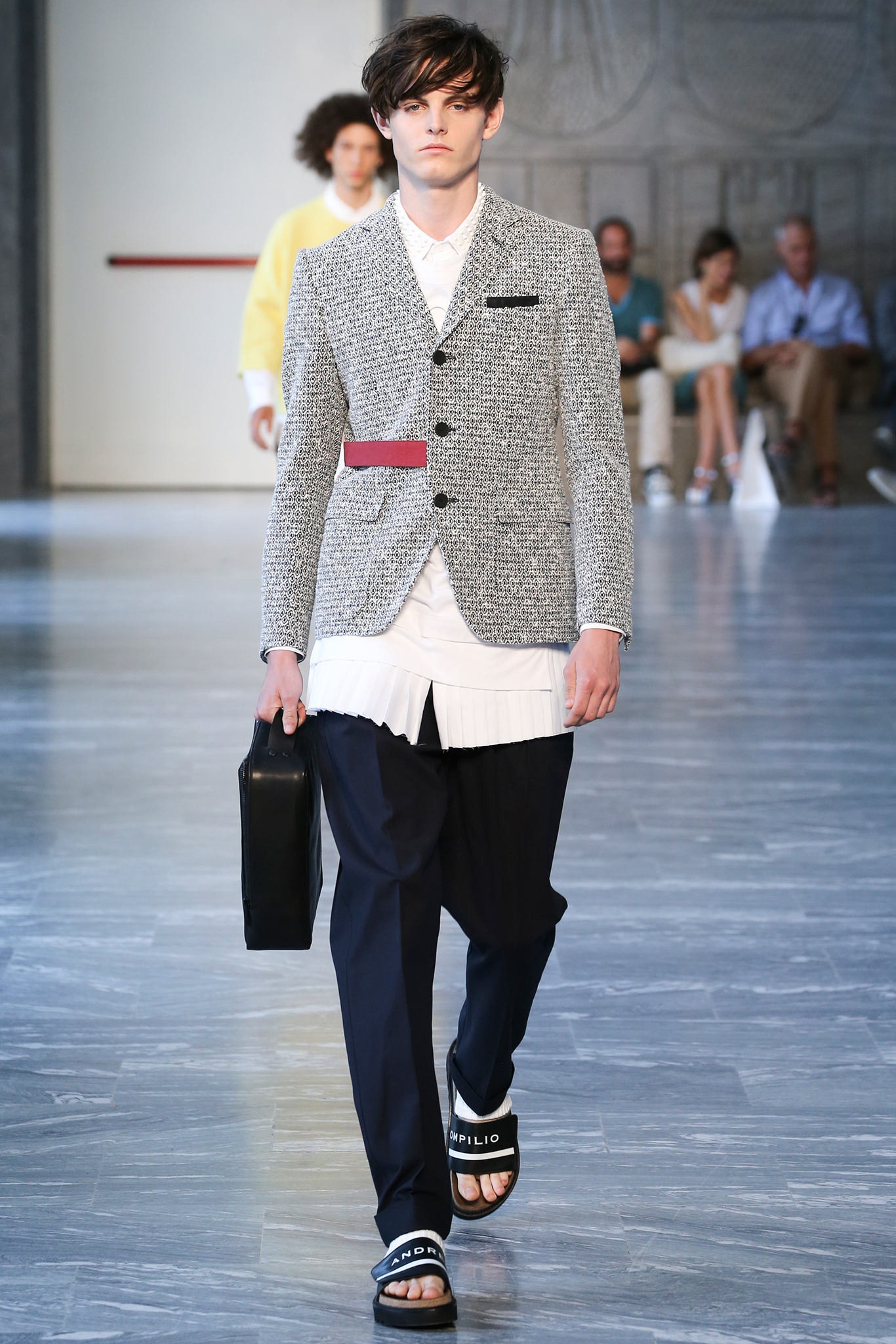 gray tweed tailored blazer