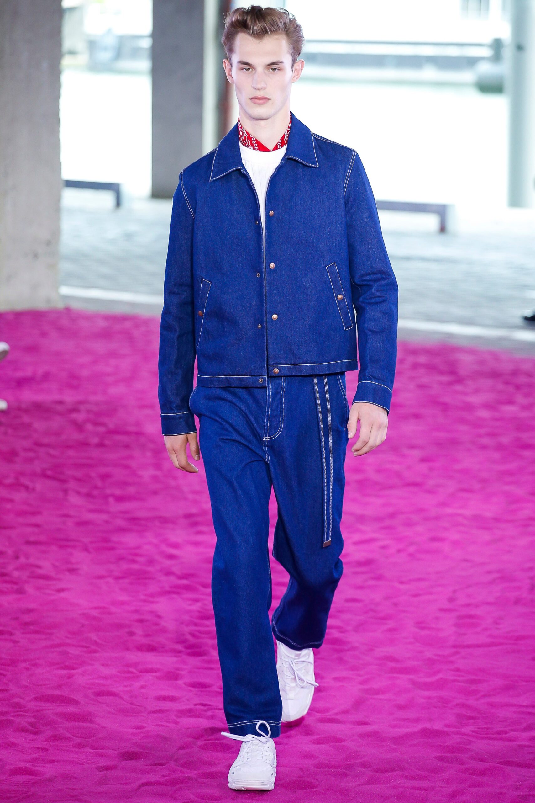 blue denim jacket and pants