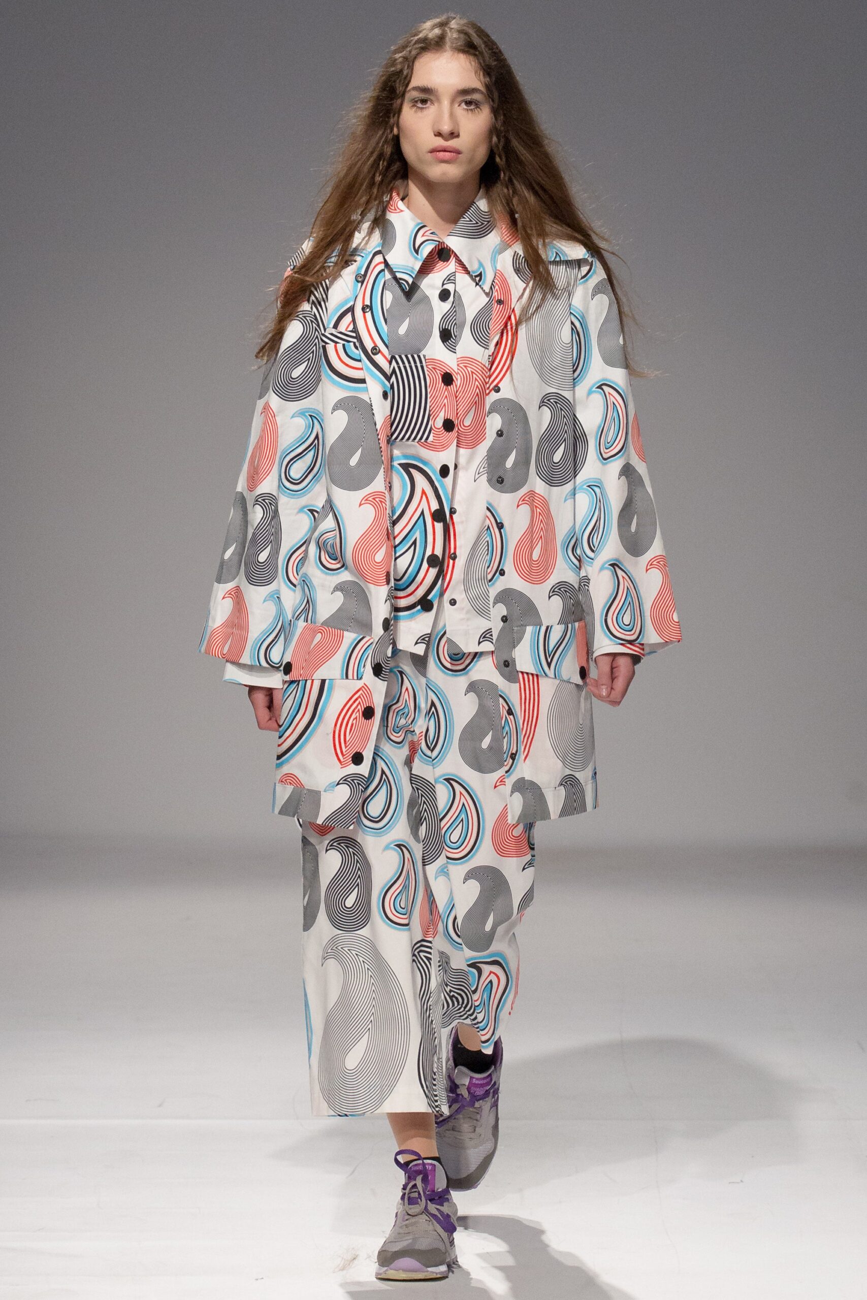 printed relaxed coat and pants