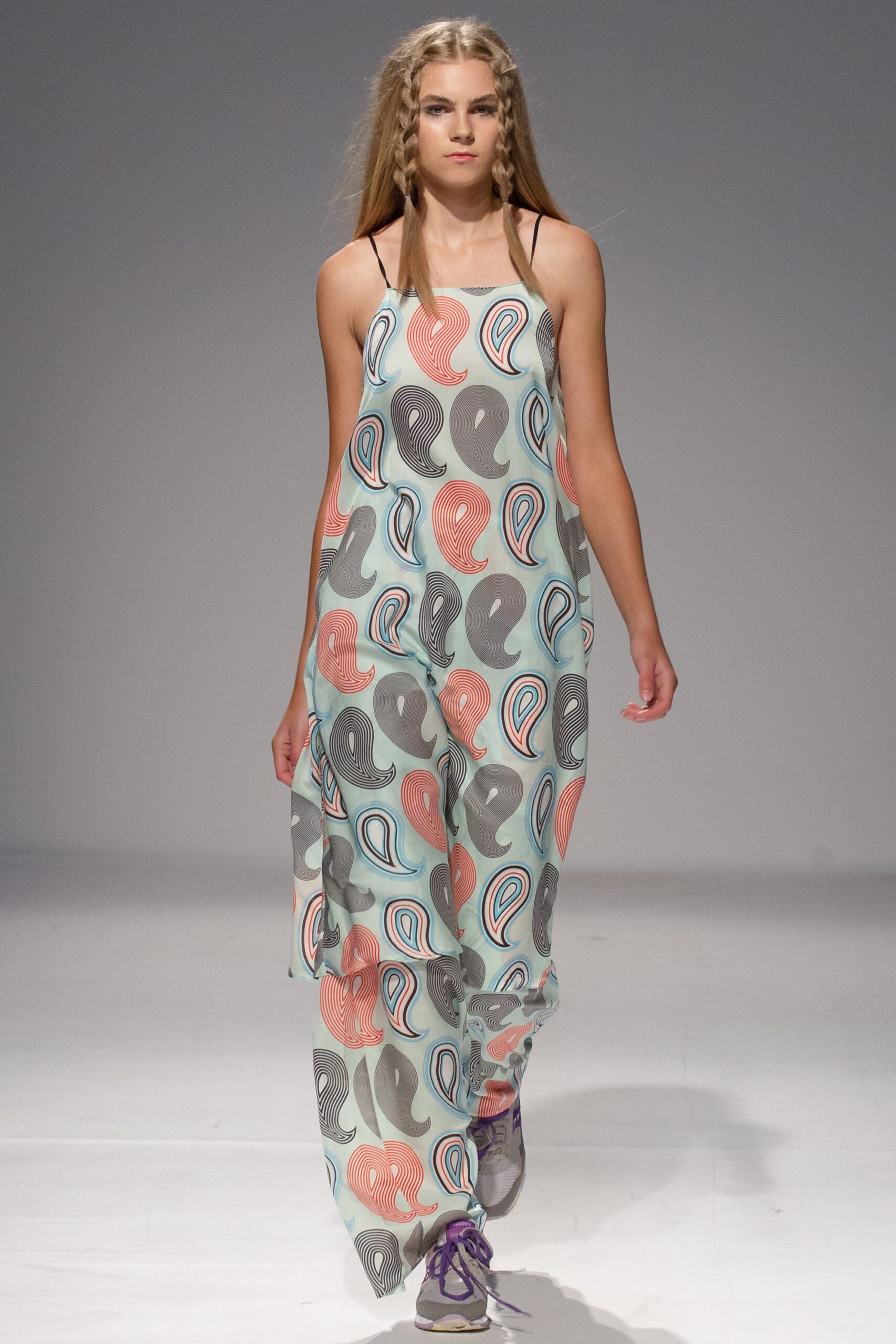 multi-colored printed maxi dress