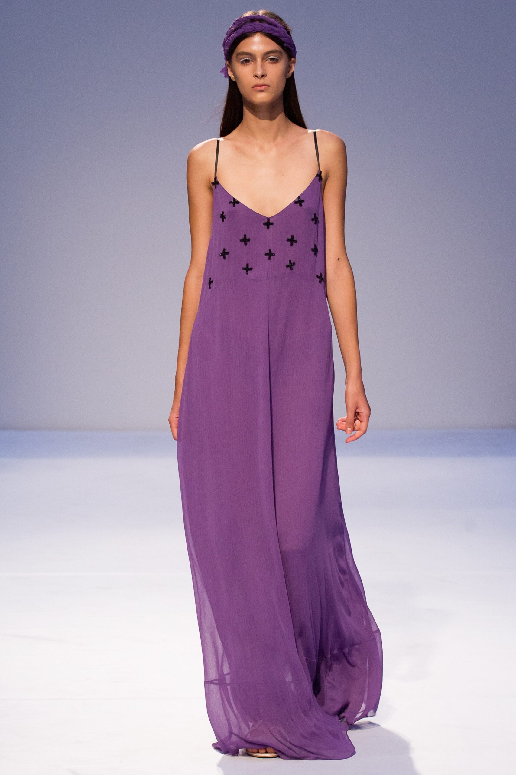 purple flowing maxi dress