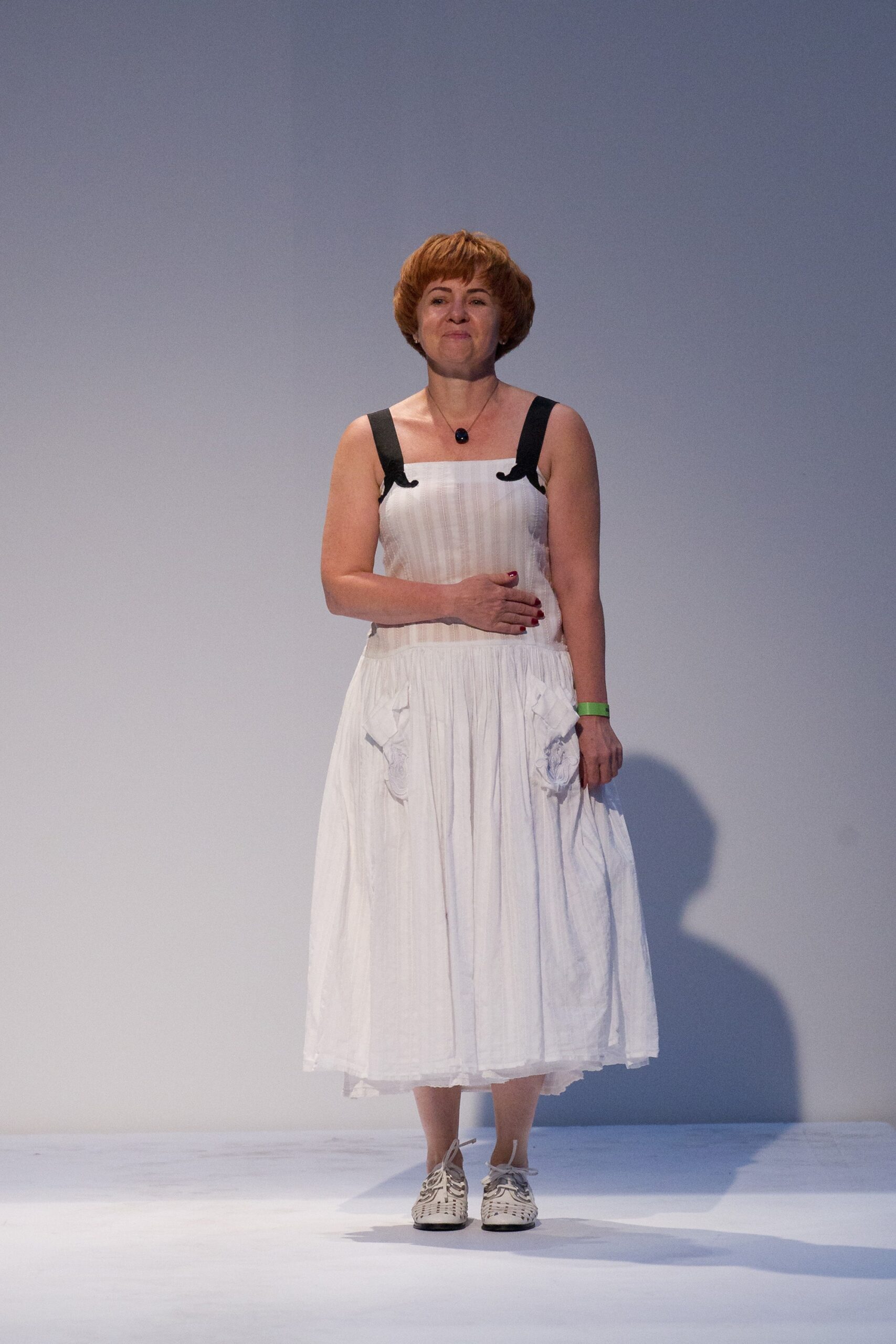 relaxed white cotton midi dress