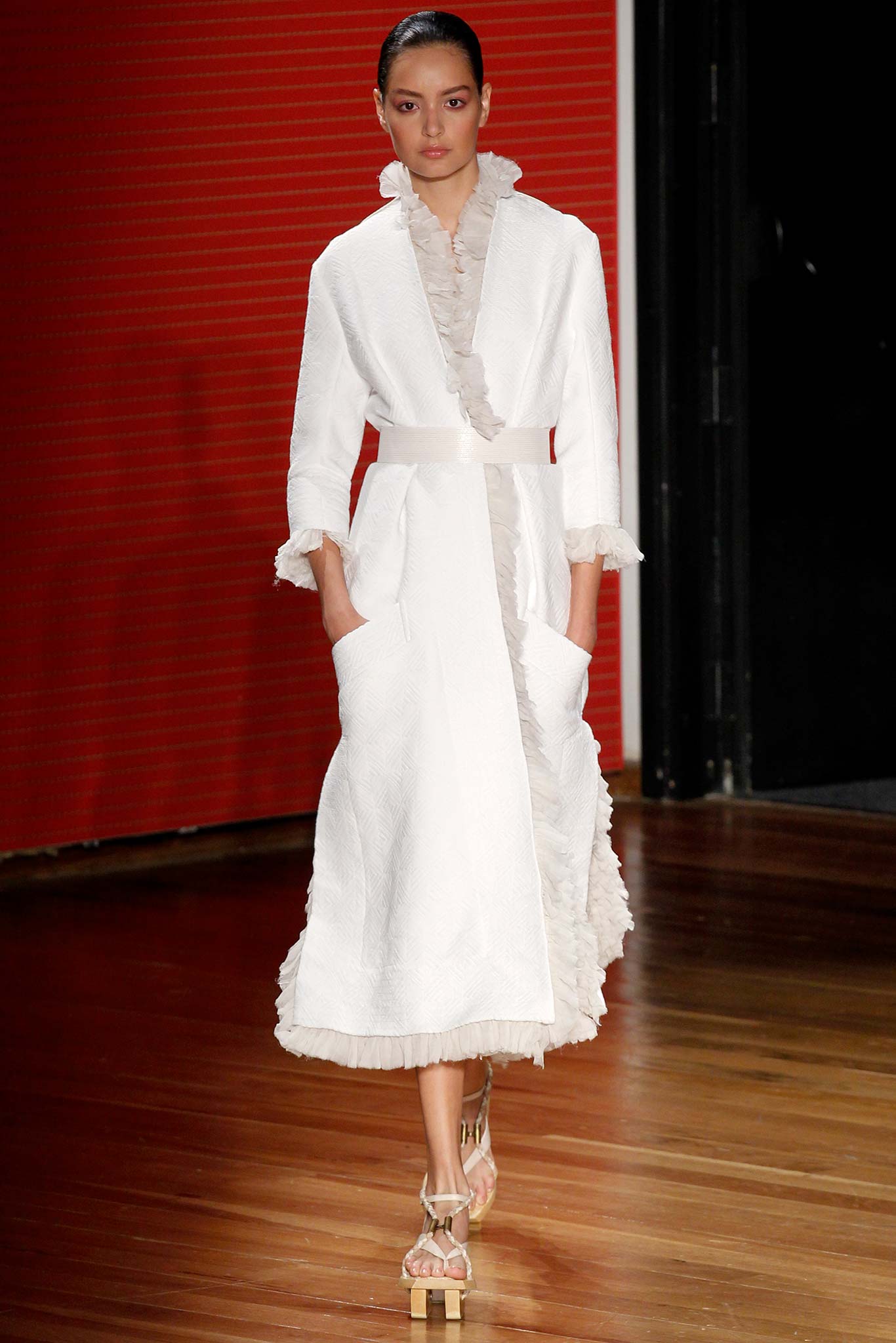 white pleated midi dress