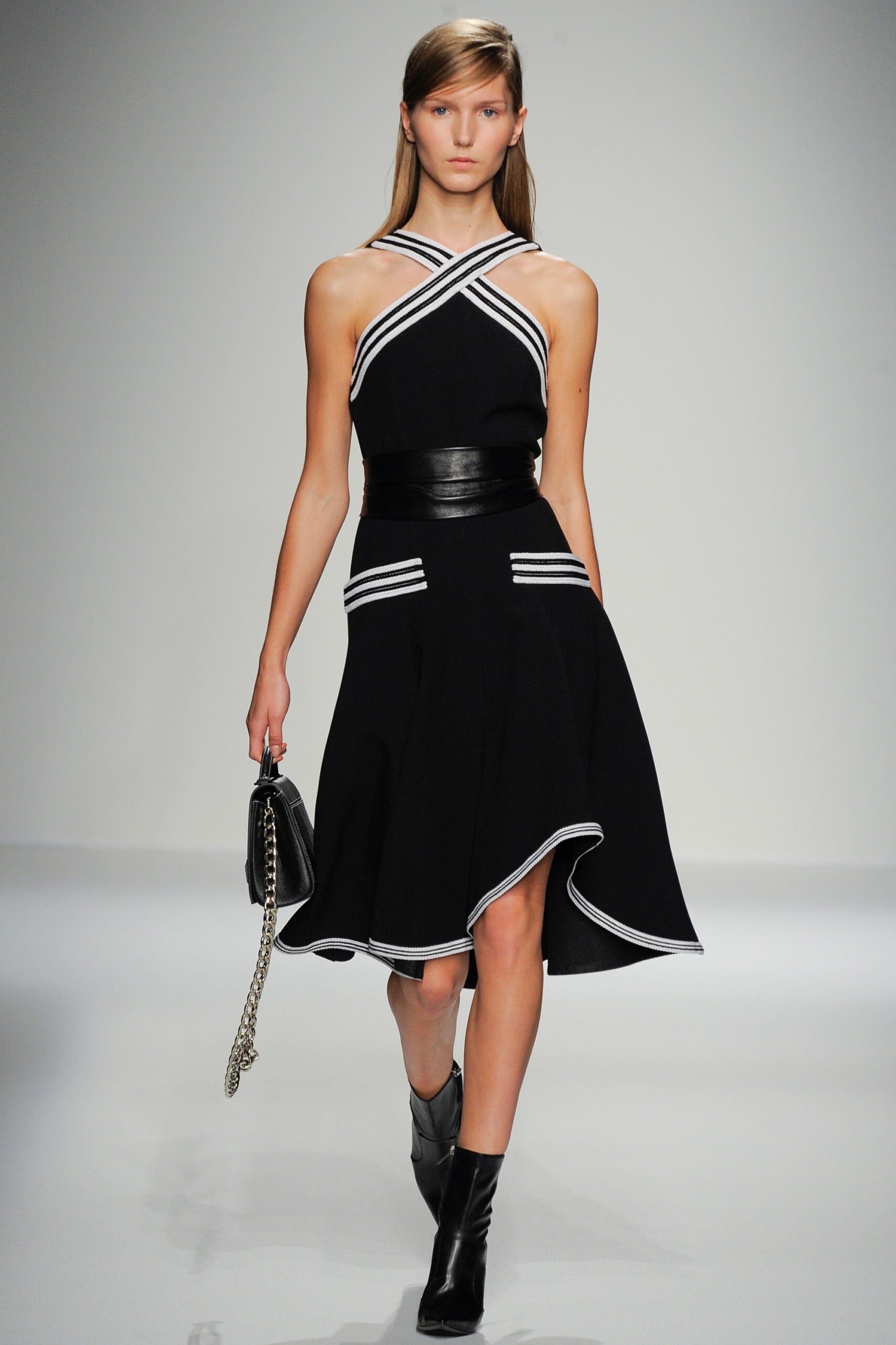 black fitted midi dress