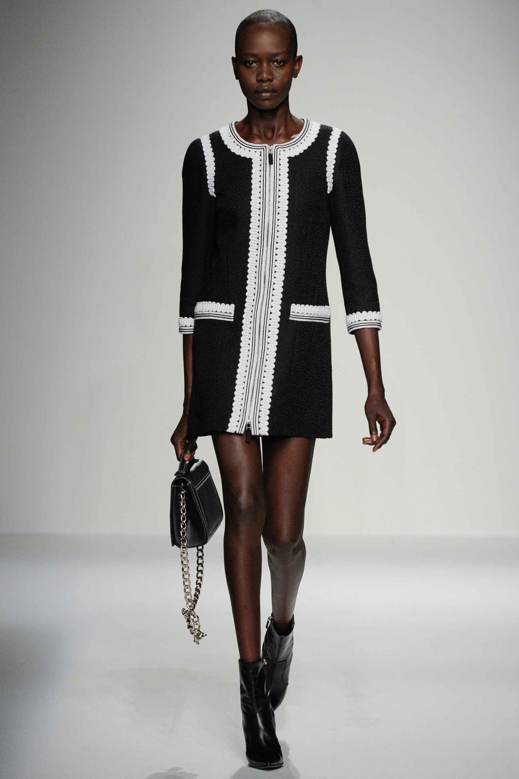 black and white mini dress