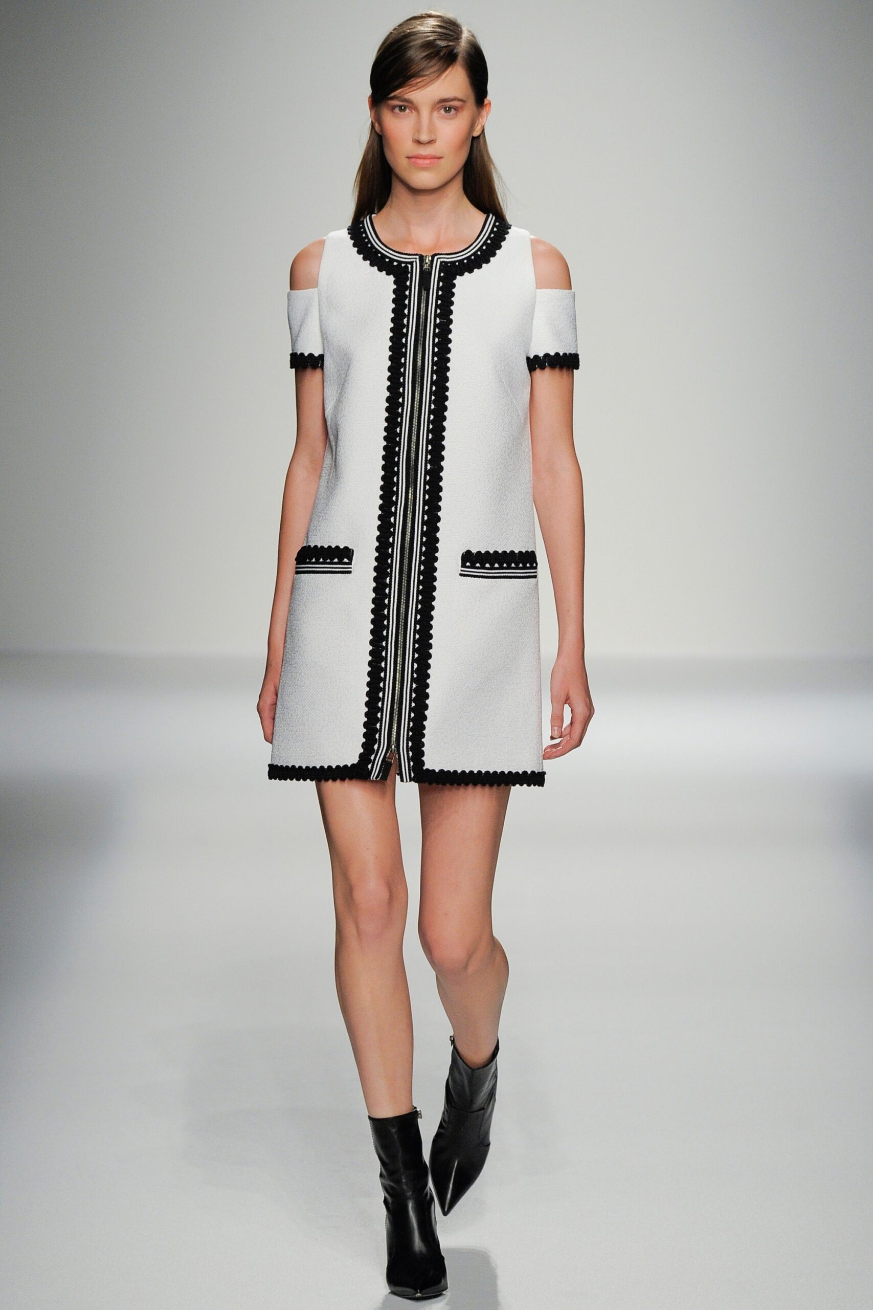 white and black fitted dress