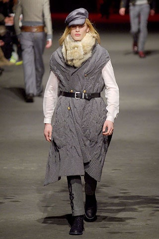 gray wool long-sleeve collared relaxed belted layered coat