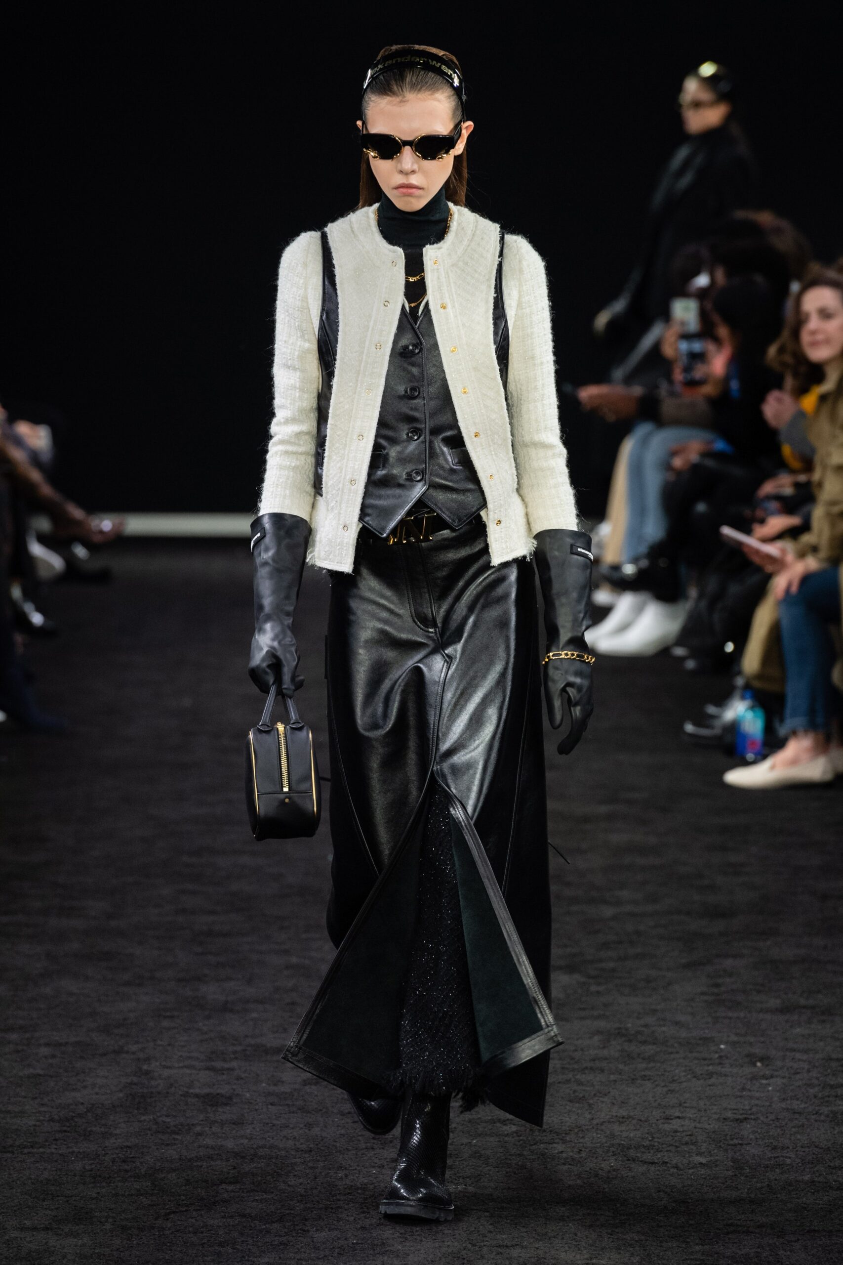 black leather bag