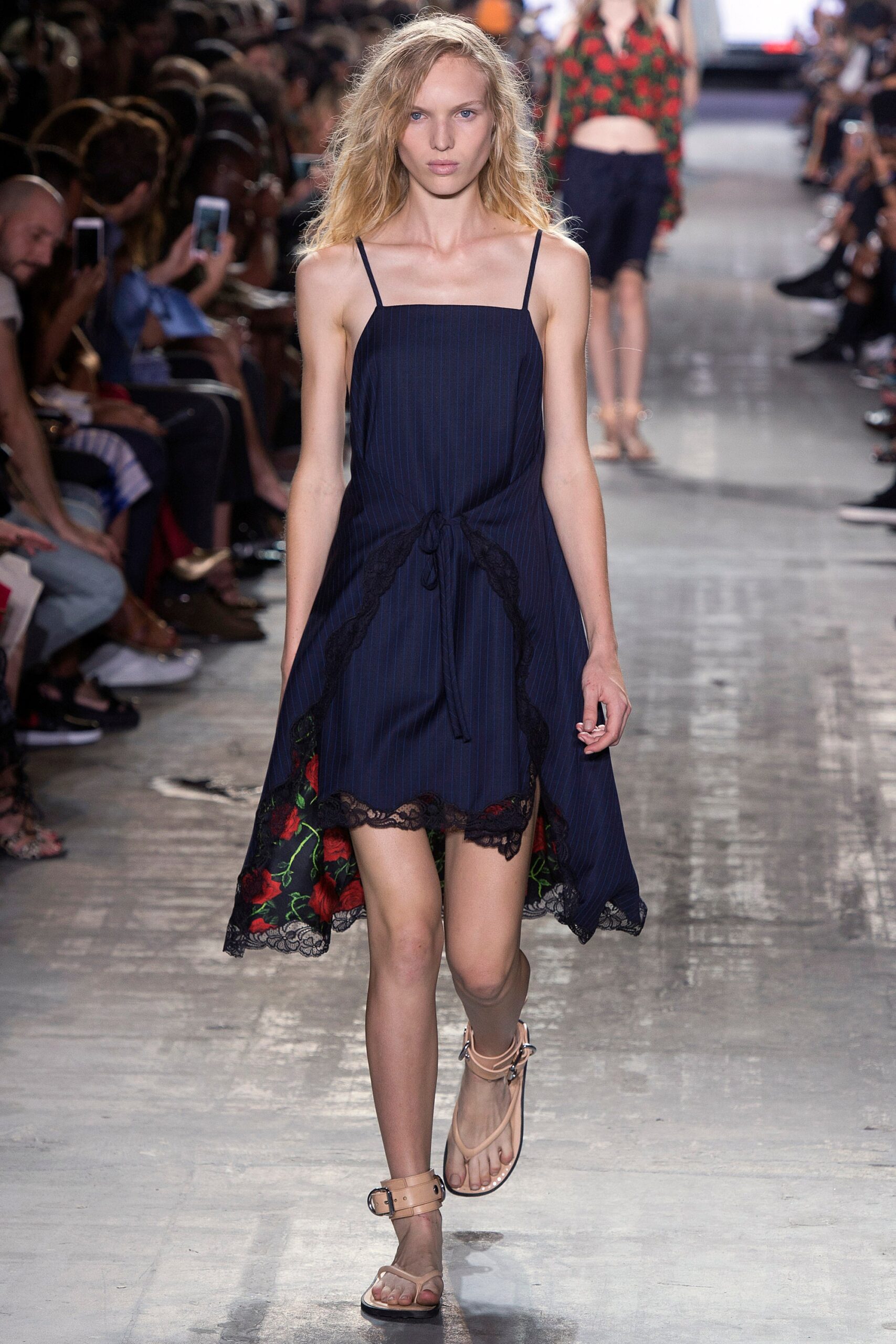 blue cotton sleeveless dress