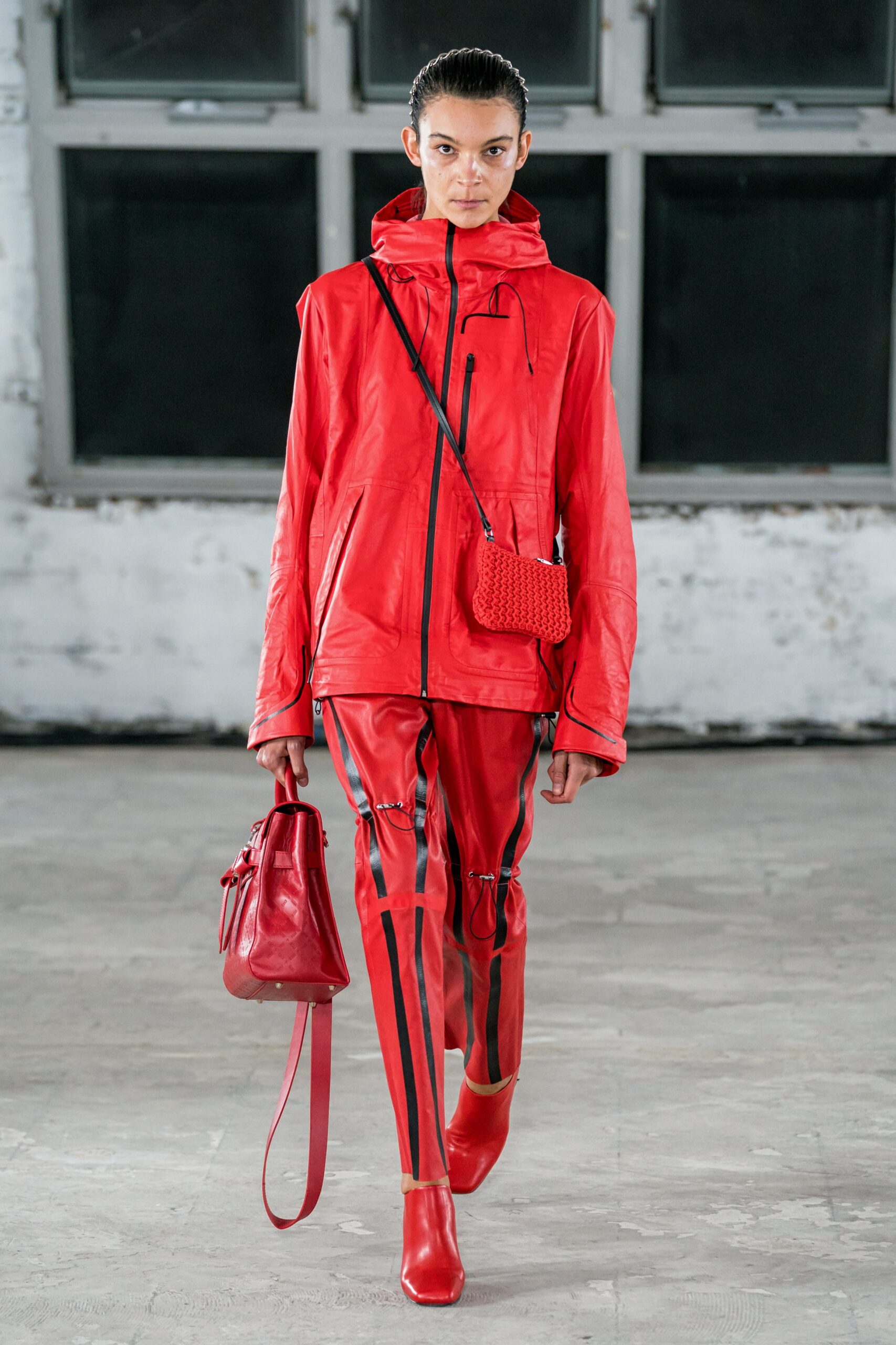 red leather jacket and pants