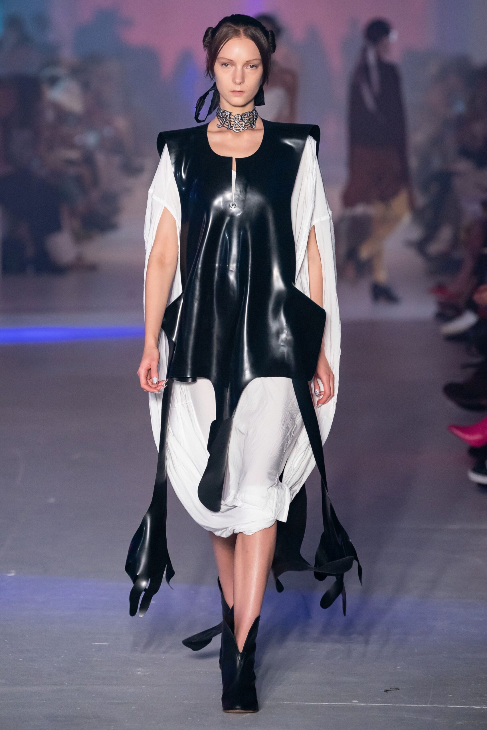 black and white relaxed dress