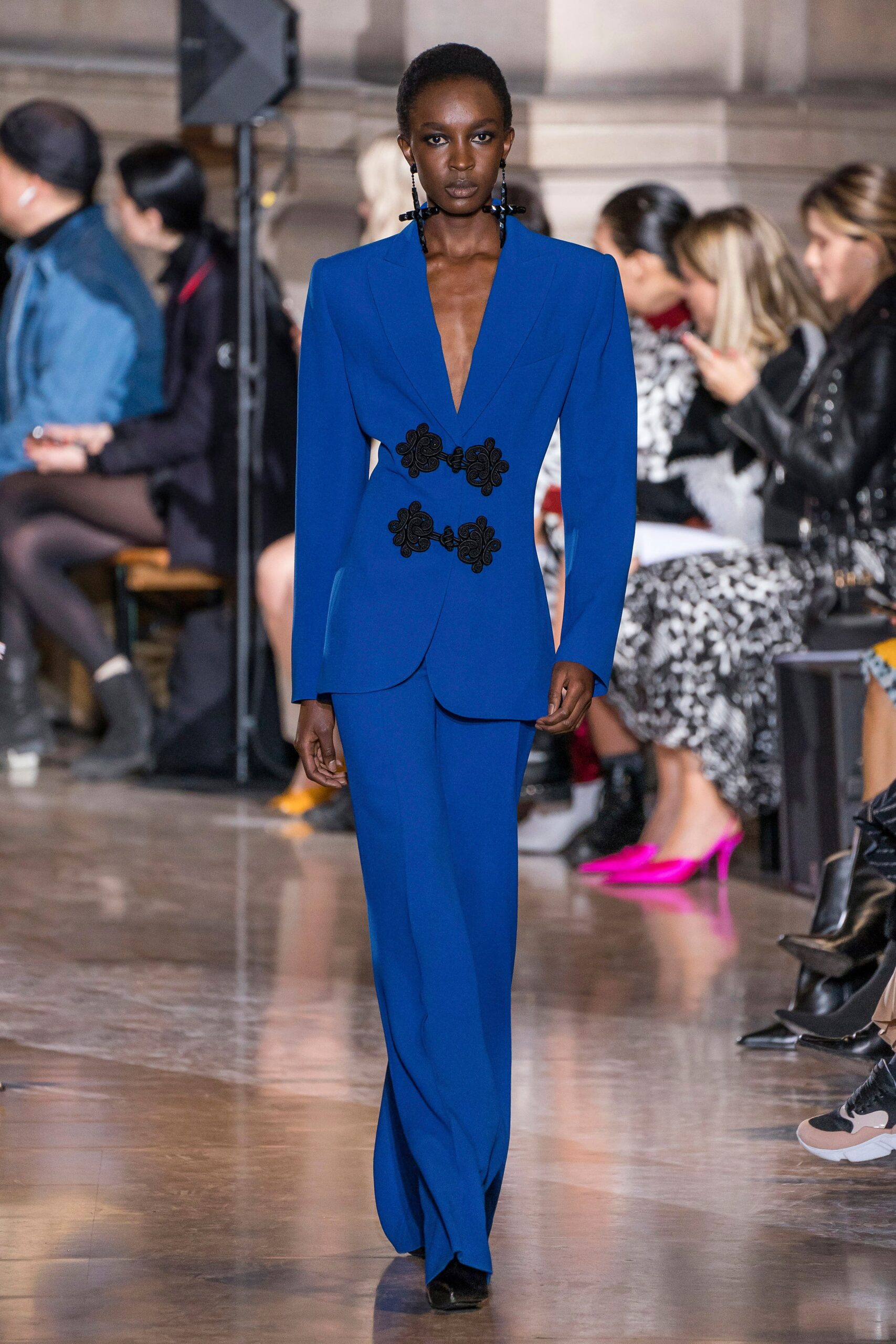 blue tailored suit