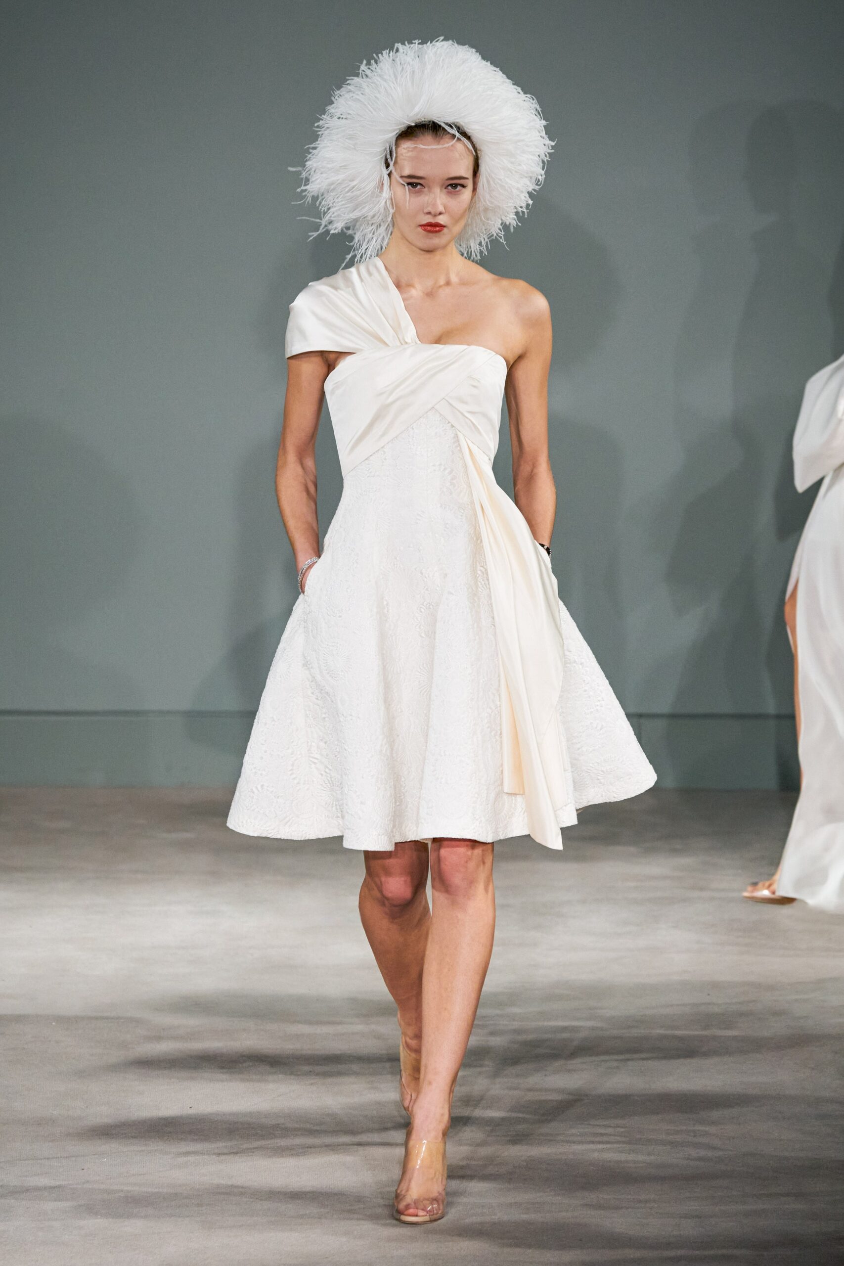 white silk sleeveless dress