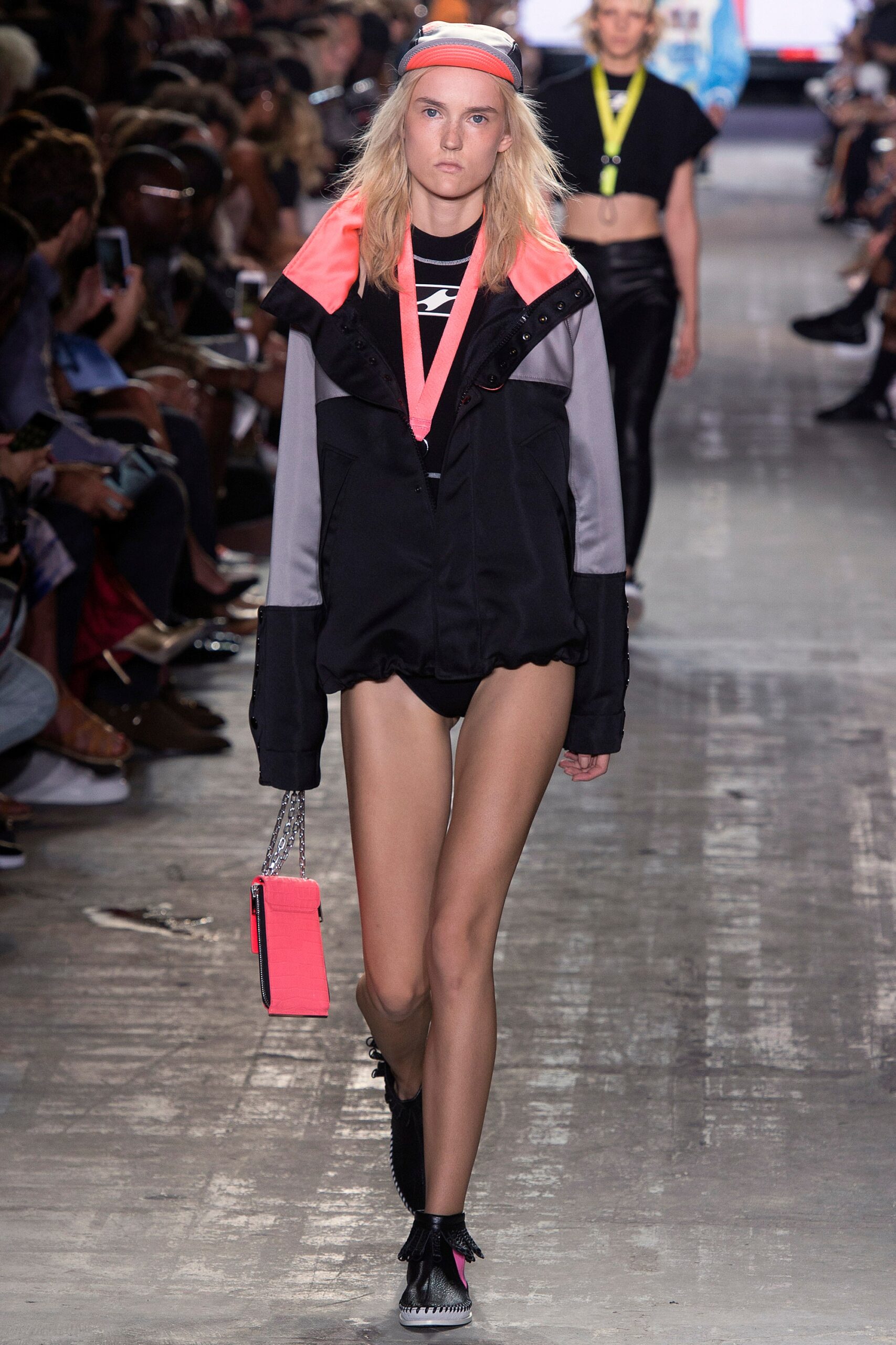 black and pink relaxed jacket with shorts