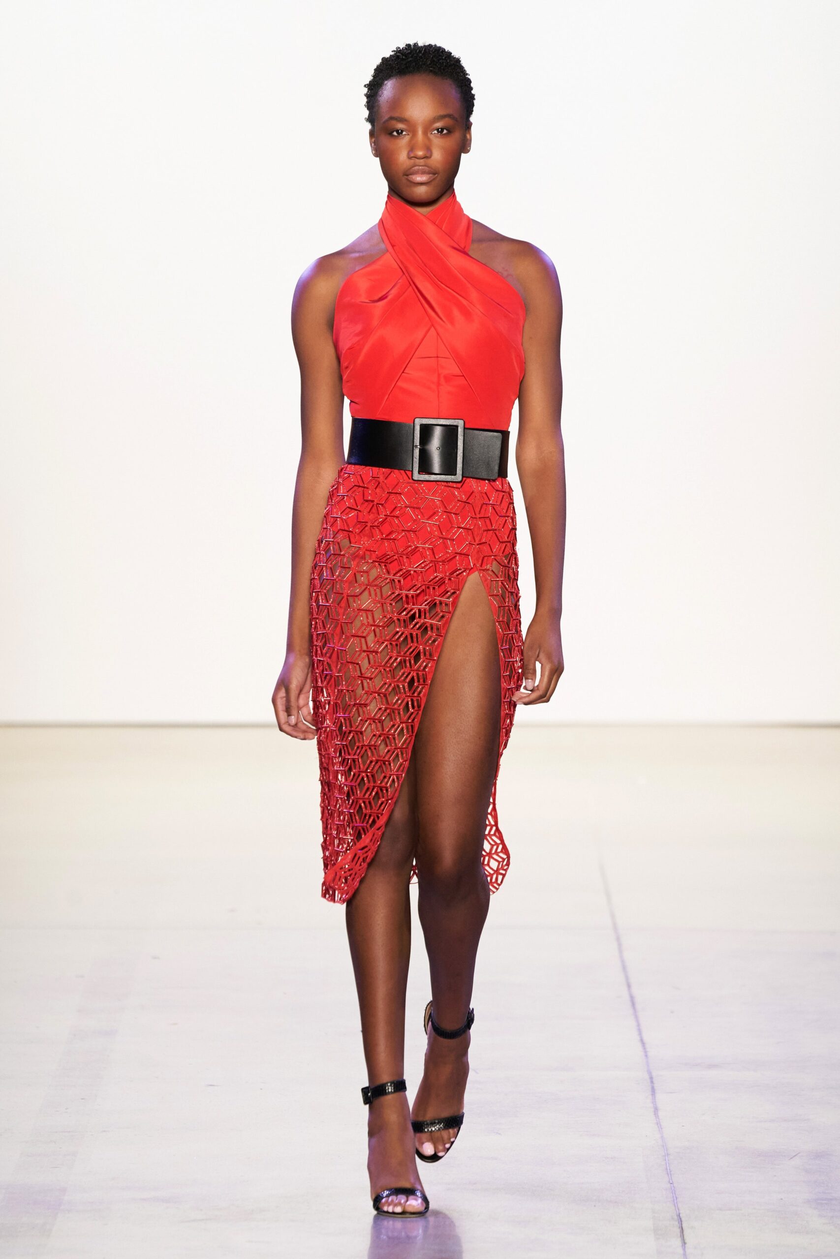 red silk lace midi dress