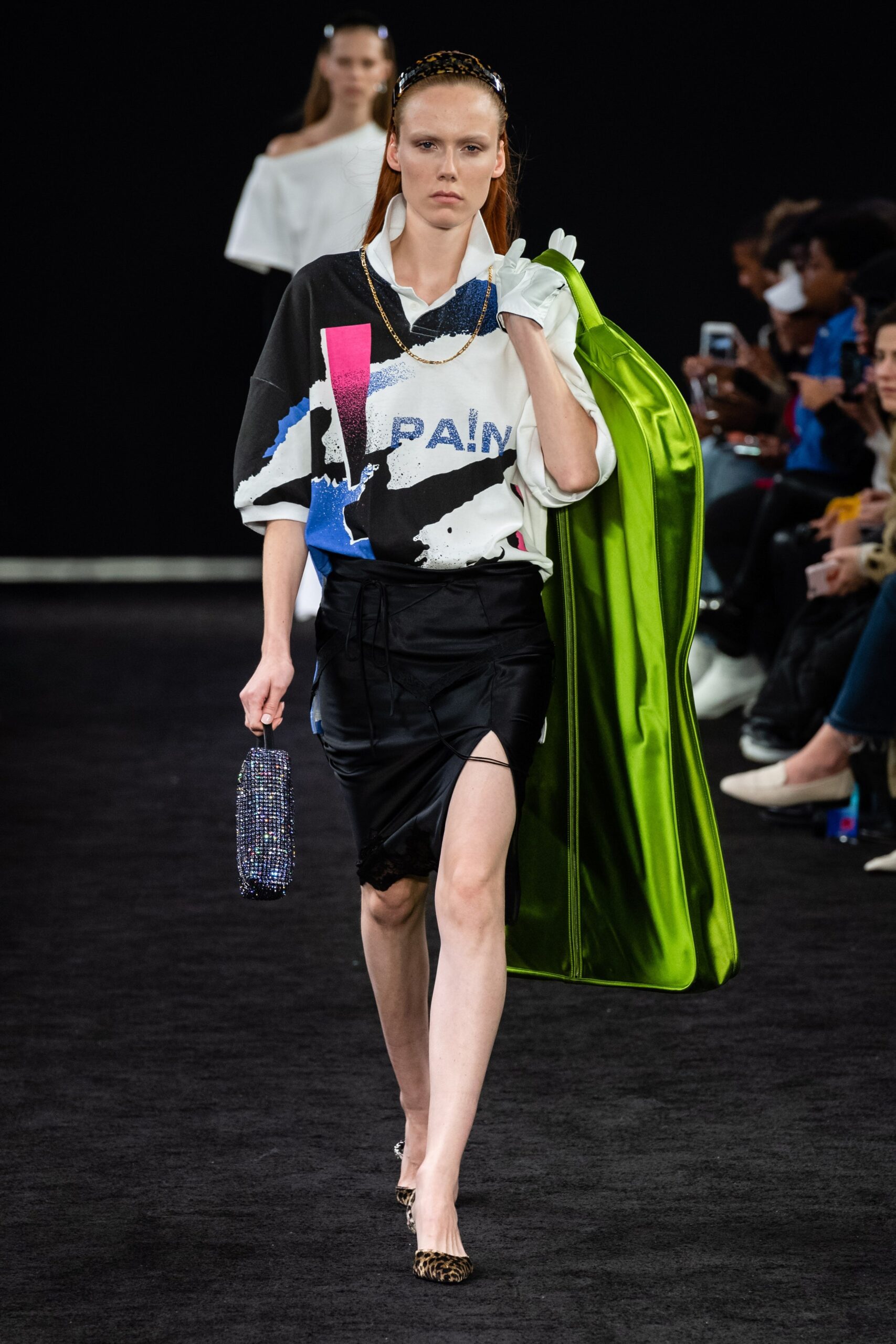 green silk oversized cape