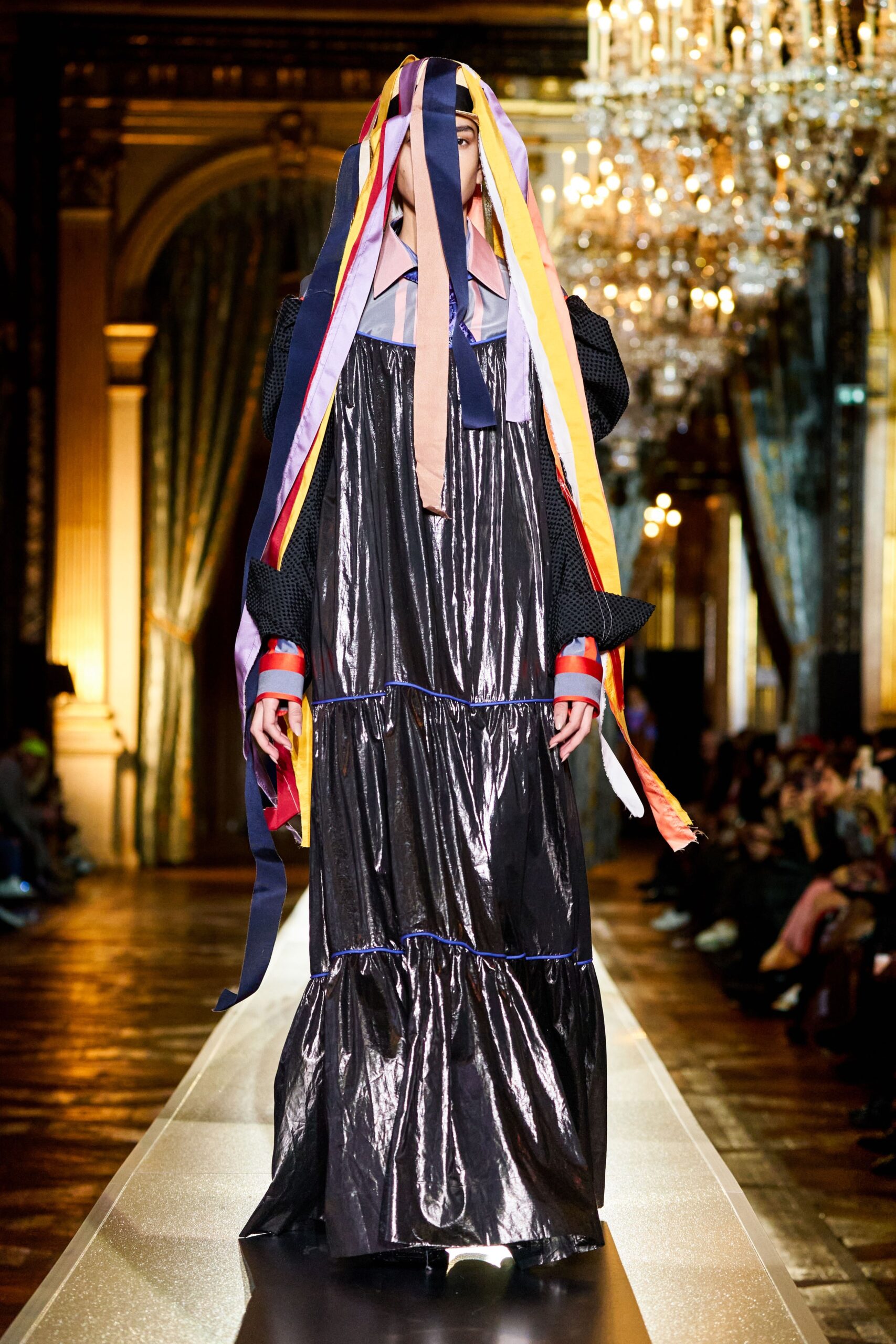 black vinyl relaxed maxi dress