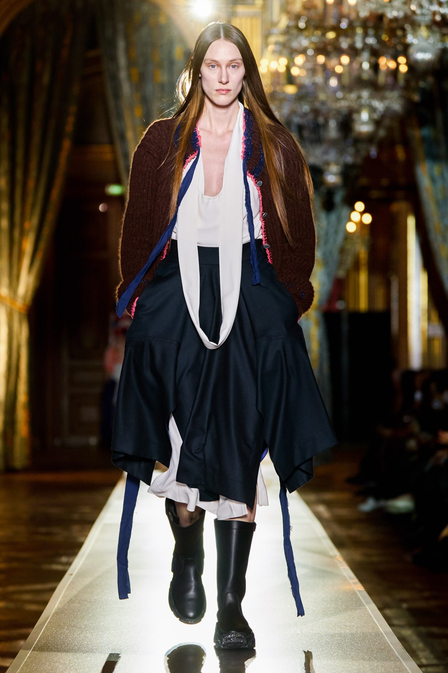 white silk top with black skirt