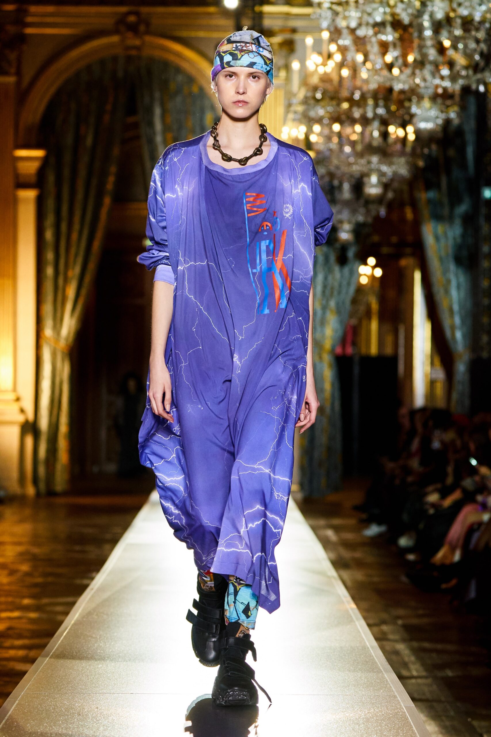 relaxed purple printed dress