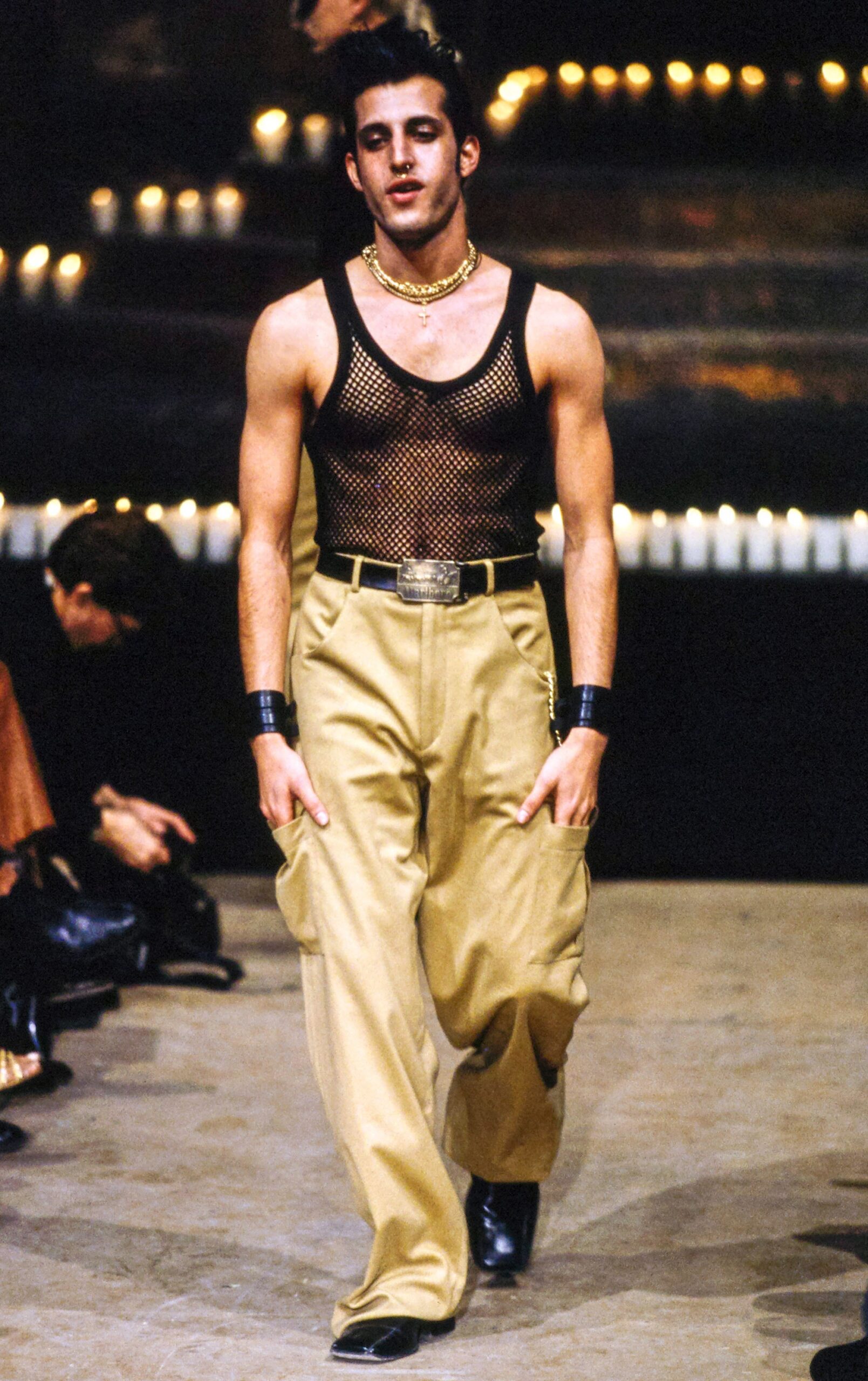 beige cotton relaxed cargo pants